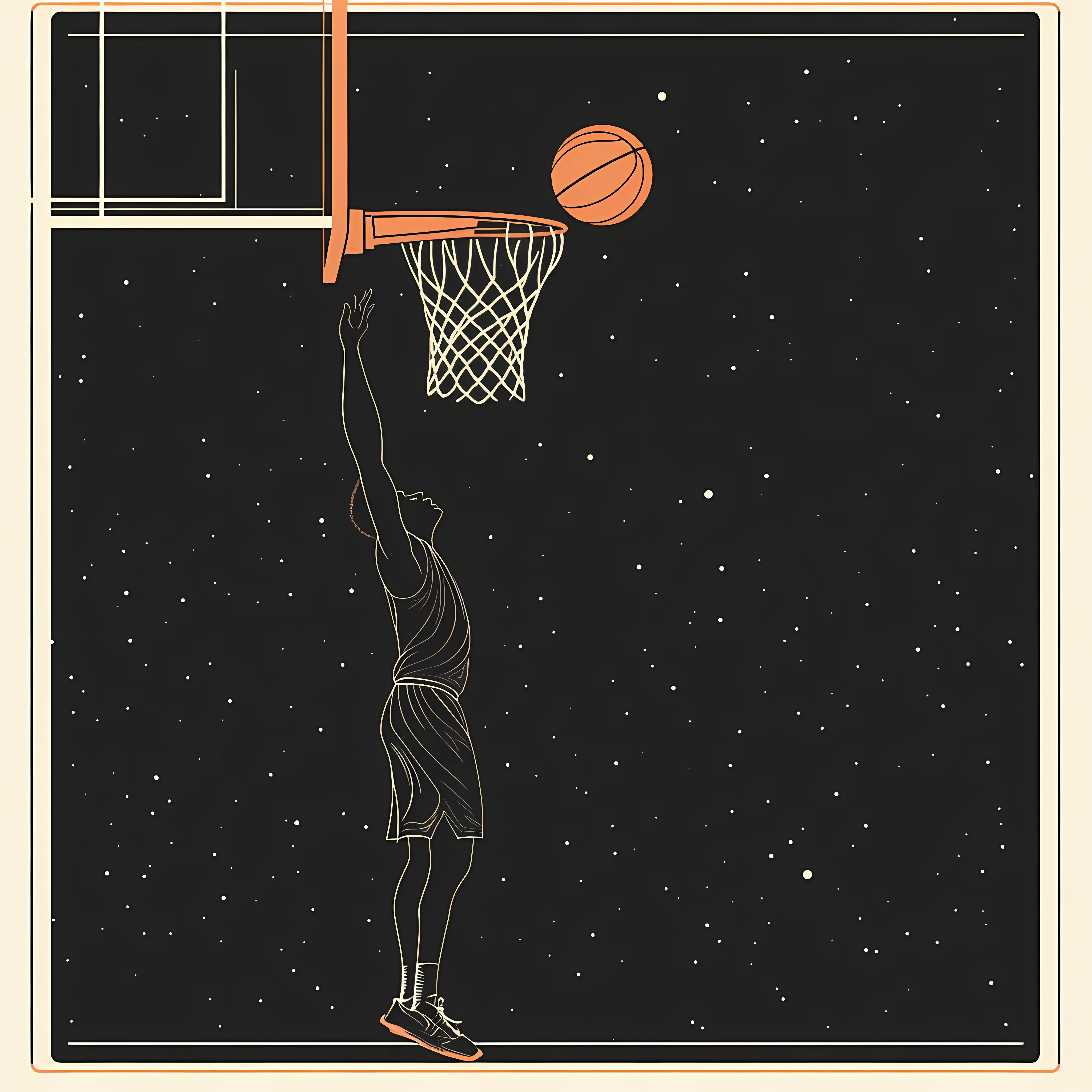 Basketball Player and Basket Silhouette Vector — free download from Dotvec