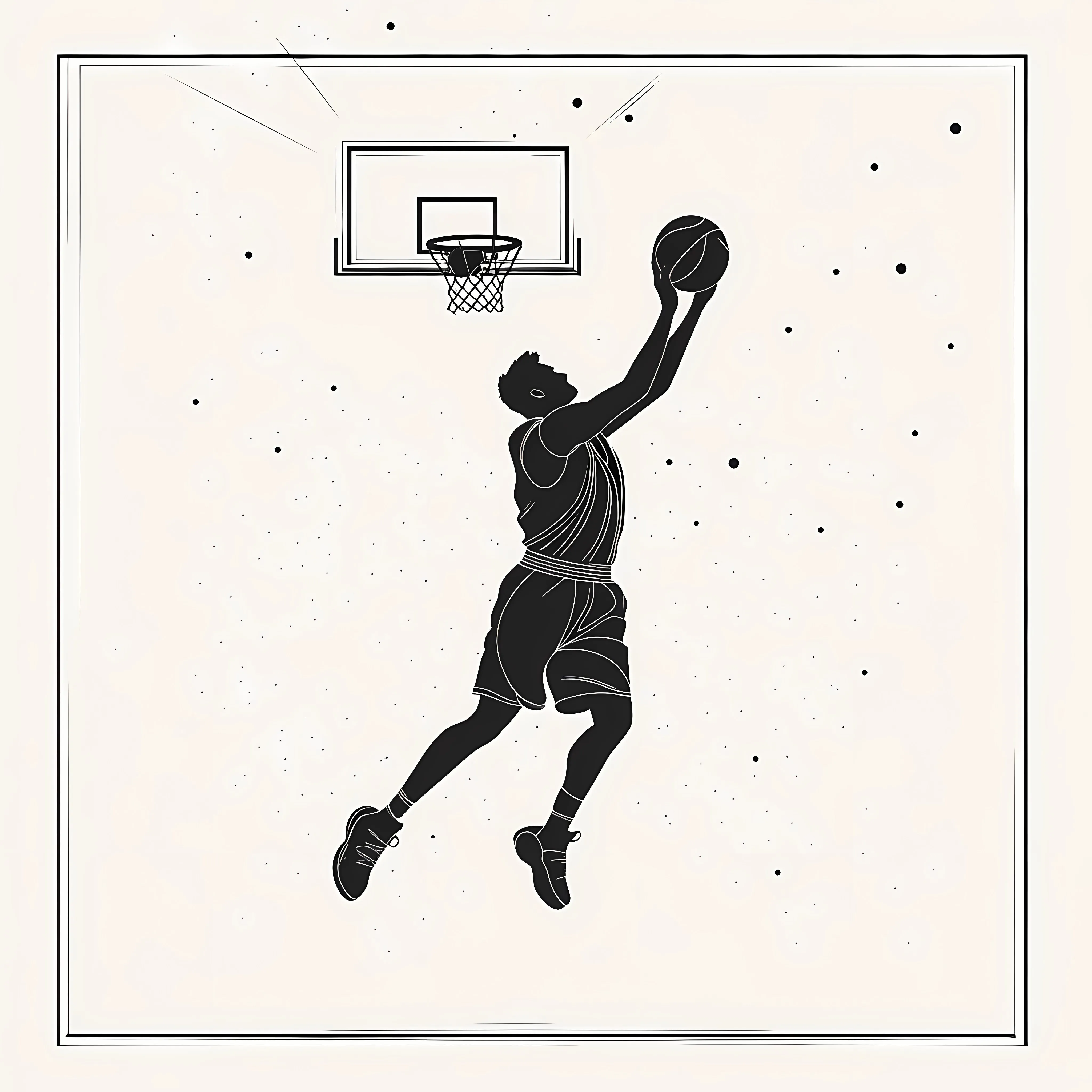 Basketball Player and Basket Silhouette Vector Art – free basketball game image from Dotvec