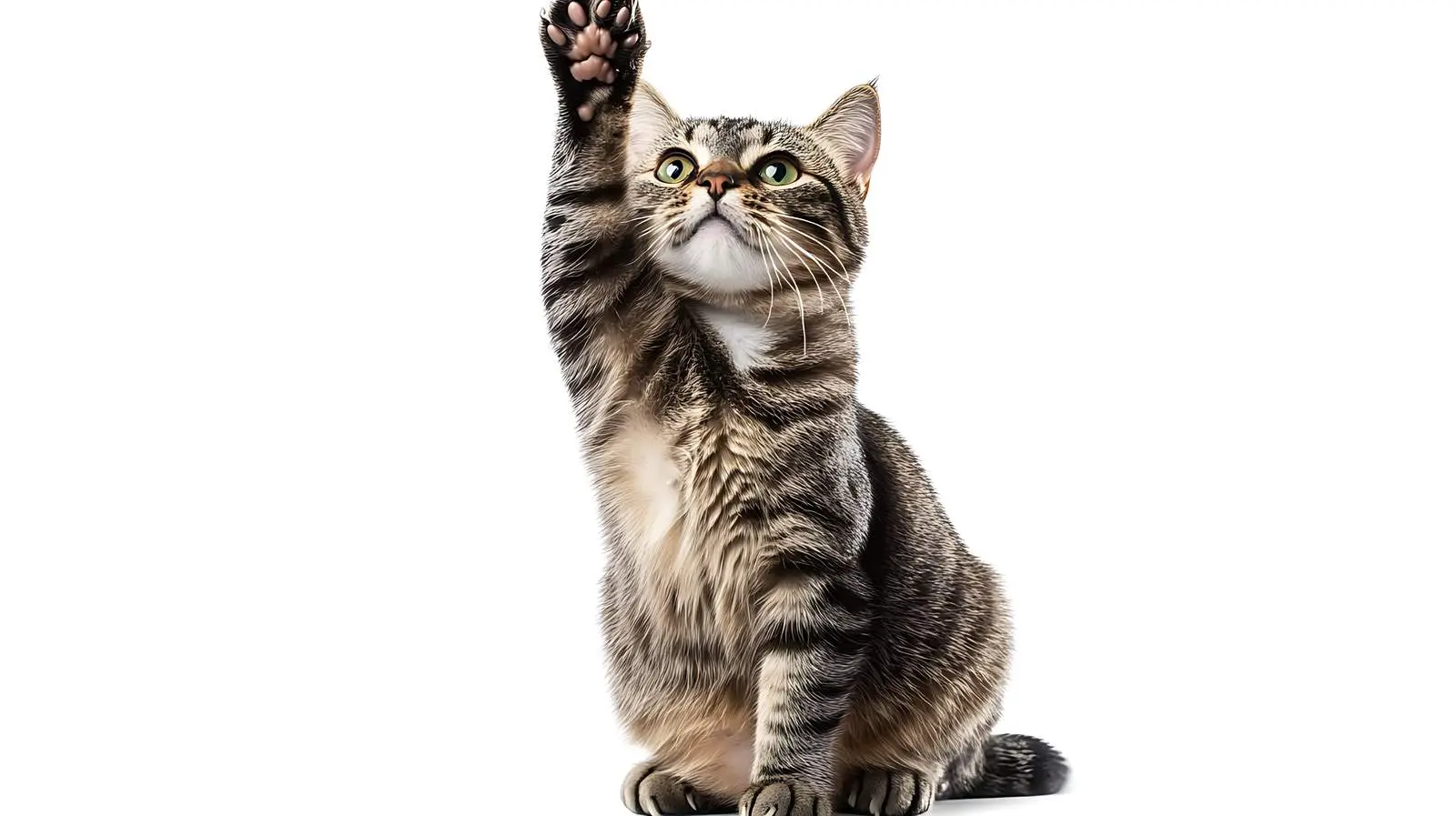 Playful Scottish Straight Cat with Raised Paw – free mischievous image from Dotvec