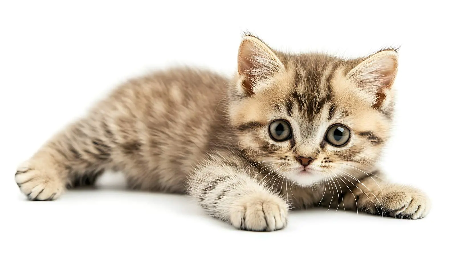 Playful Scottish Straight Kitten on White Background — free download from Dotvec