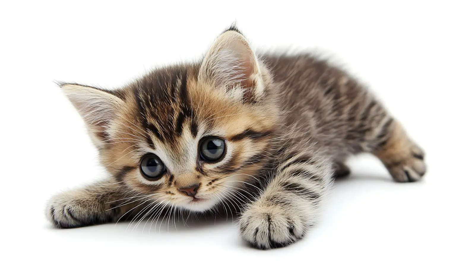 Playful Scottish Straight Kitten on White Background — free download from Dotvec