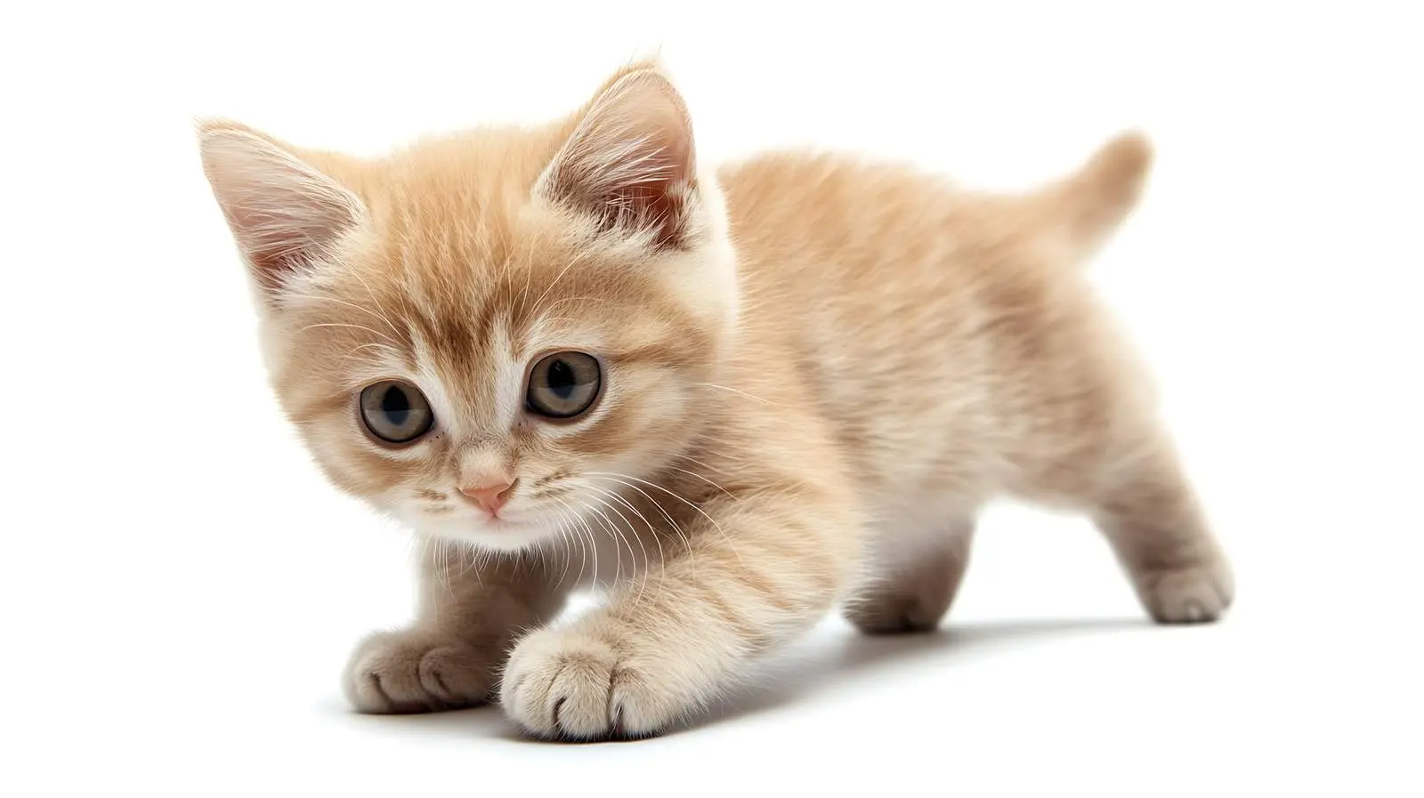 Playful Scottish Straight Kitten on White Background — free download from Dotvec
