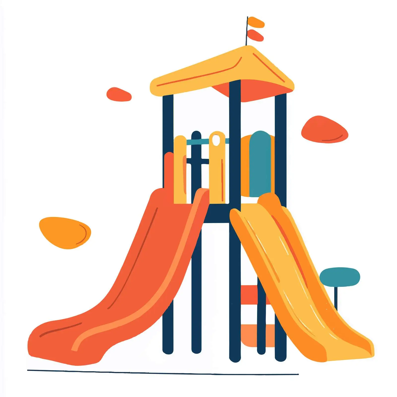 Slippery Playground Design Flat Vector Illustration — free download from Dotvec