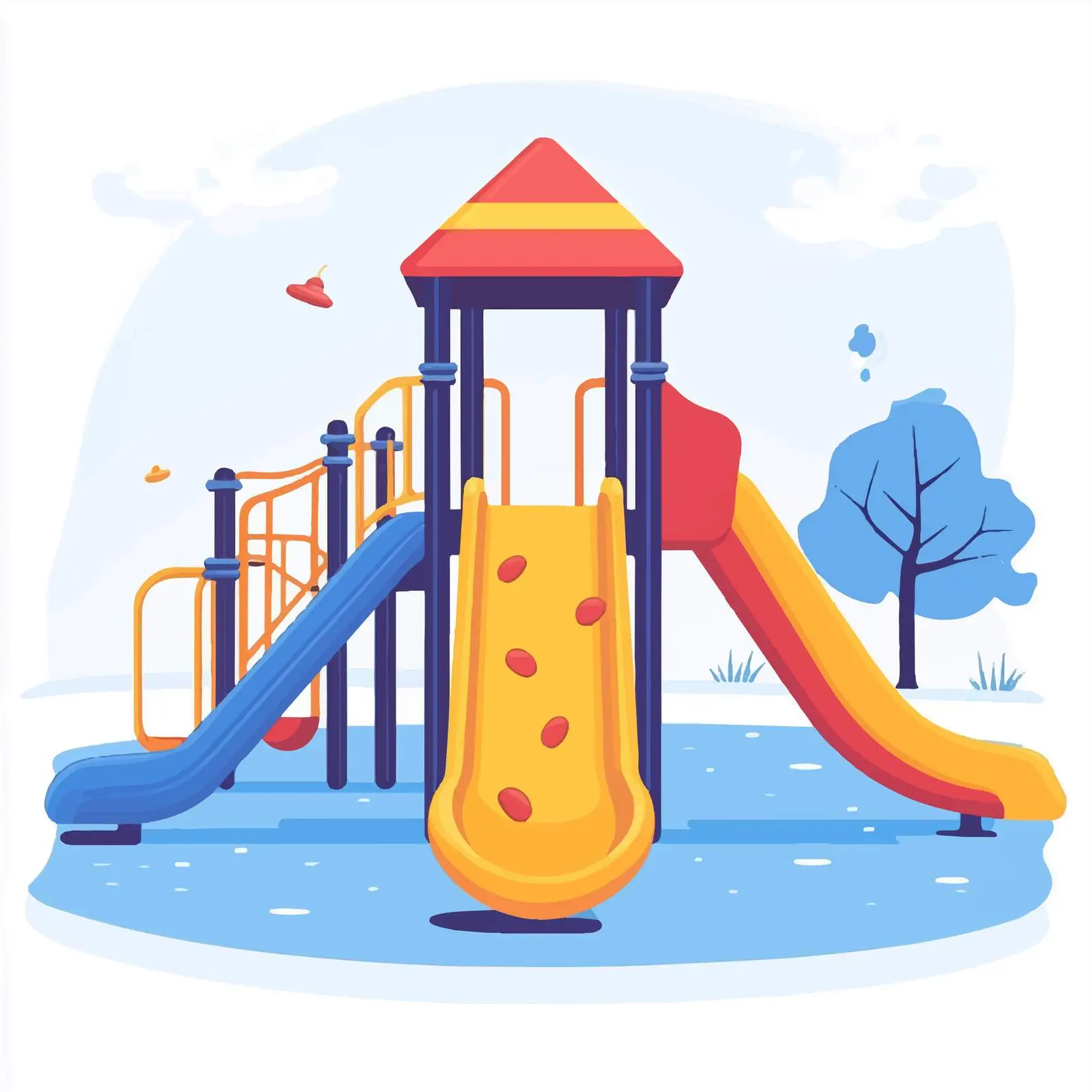 Slippery Playground Slide Vector Illustration — free download from Dotvec