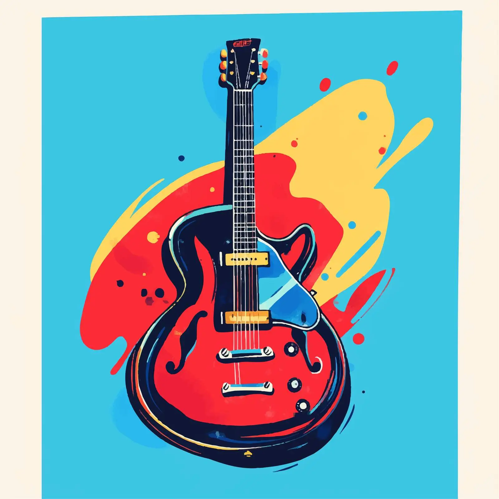 Abstract Guitar Illustration for Creative Projects — free download from Dotvec