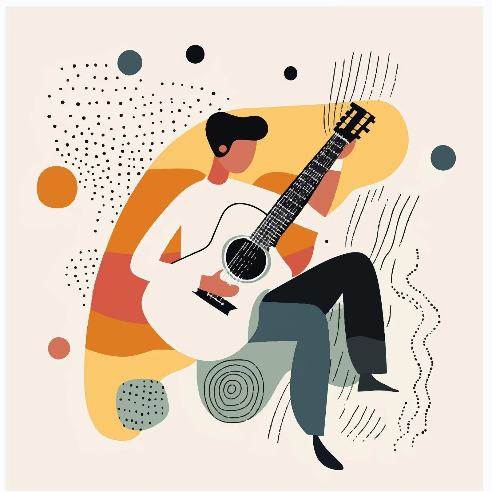 Creative Abstract Guitar Illustration — free download from Dotvec