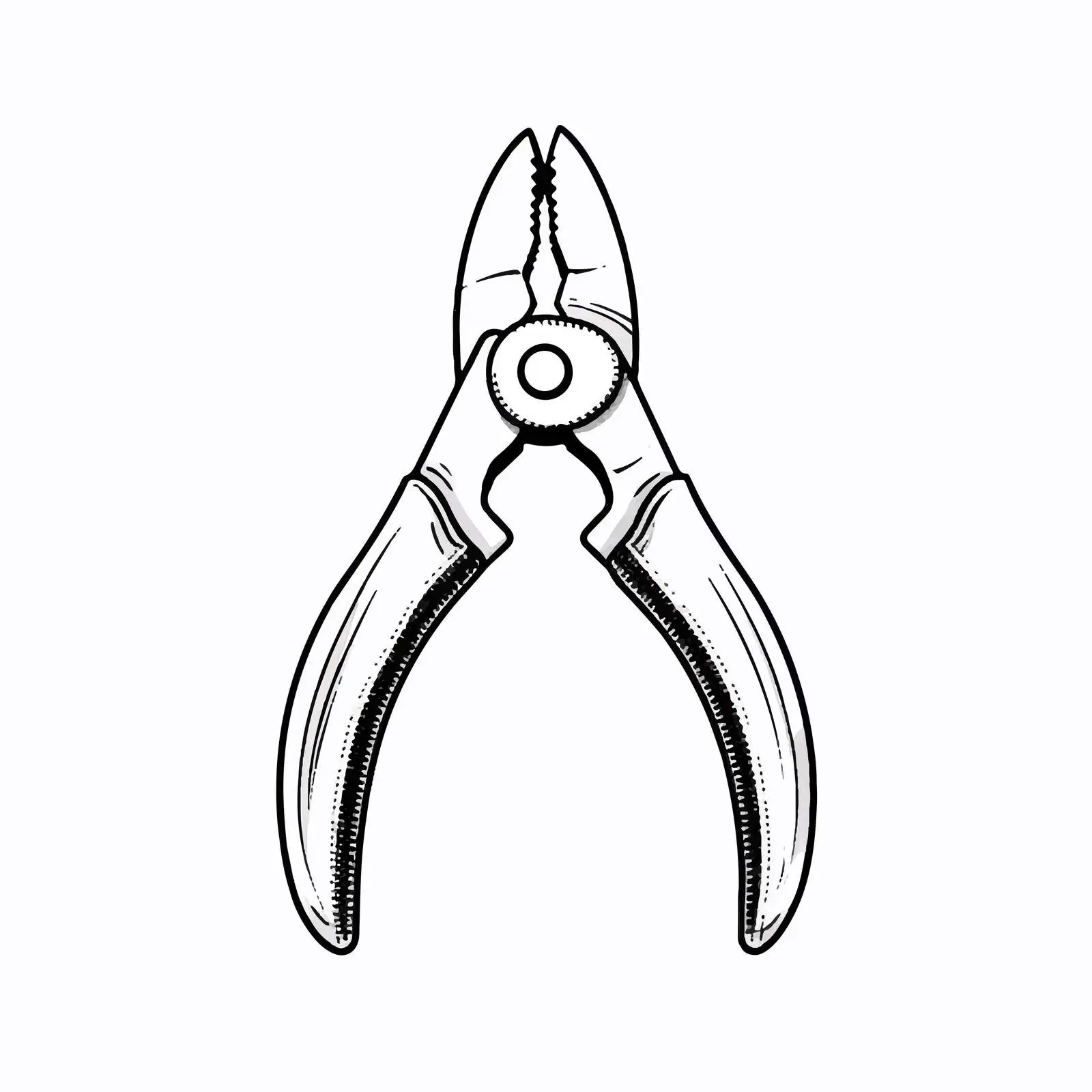 Outline Vector Illustration of Pliers on White Background – free tool vector image from Dotvec