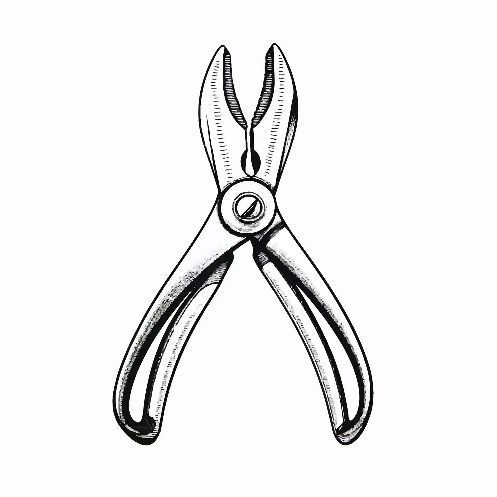 Outline Vector Illustration of Pliers — free download from Dotvec