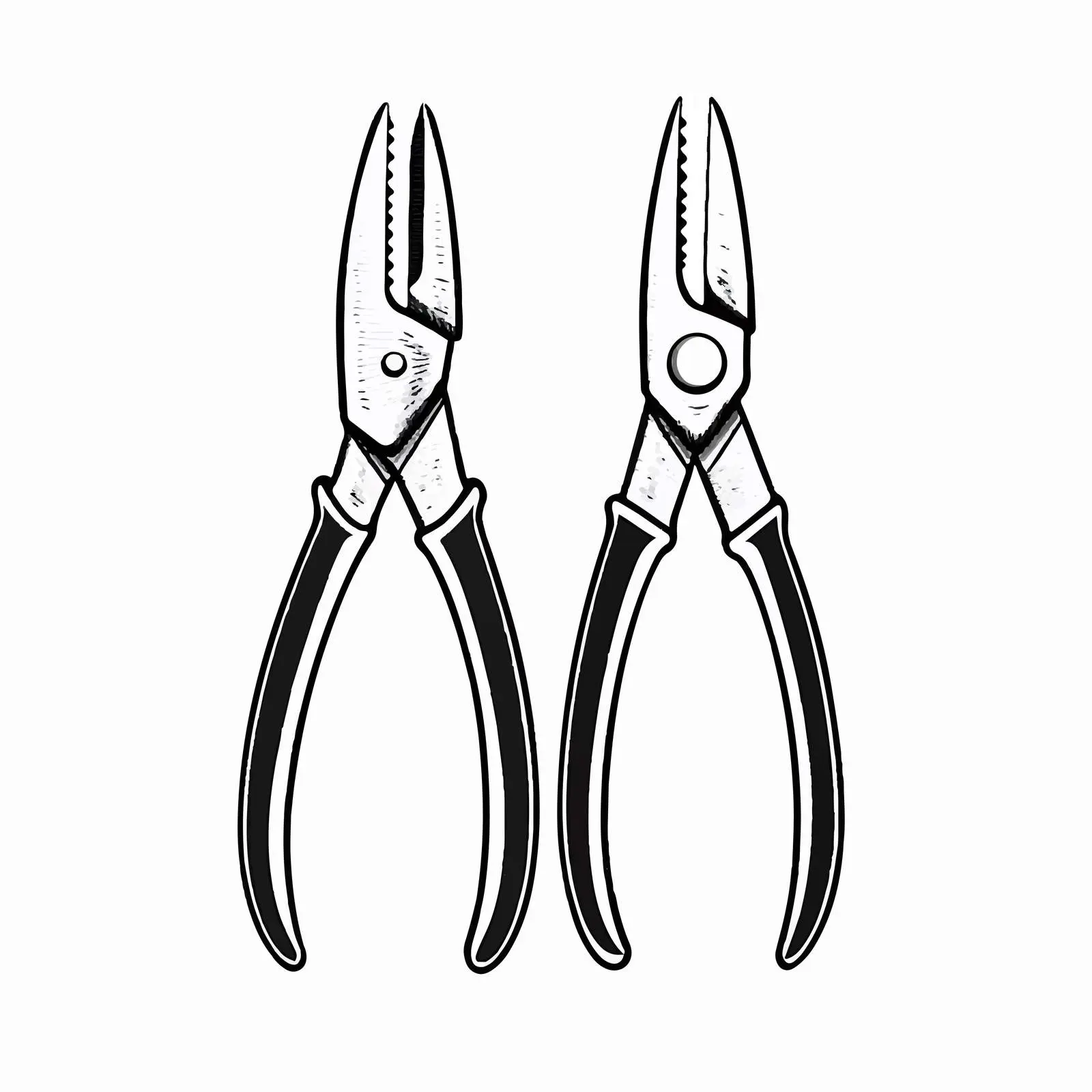 Pliers Outline Vector Illustration on White Background — free download from Dotvec