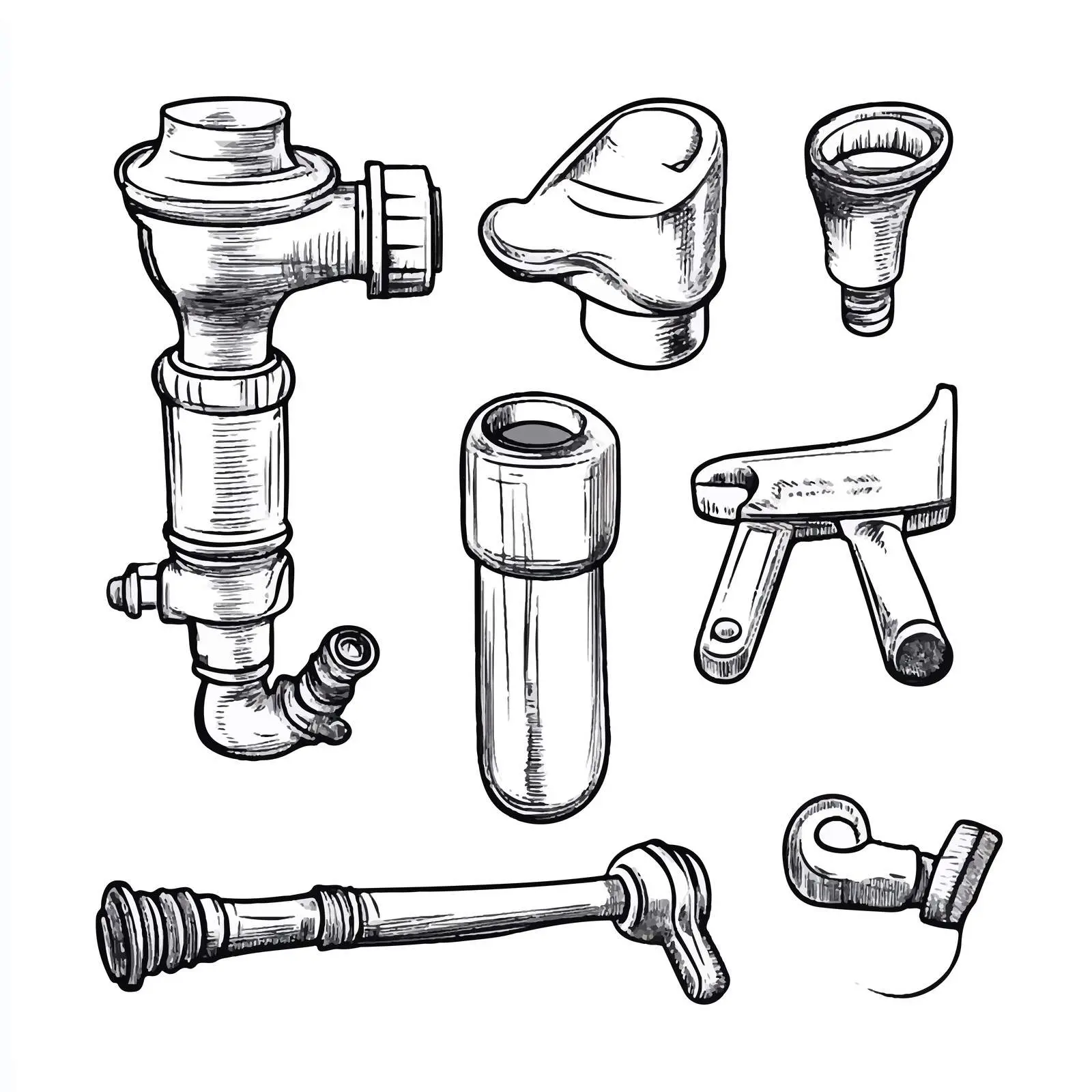 Black and White Plumbing Tool Vector Illustration — free download from Dotvec