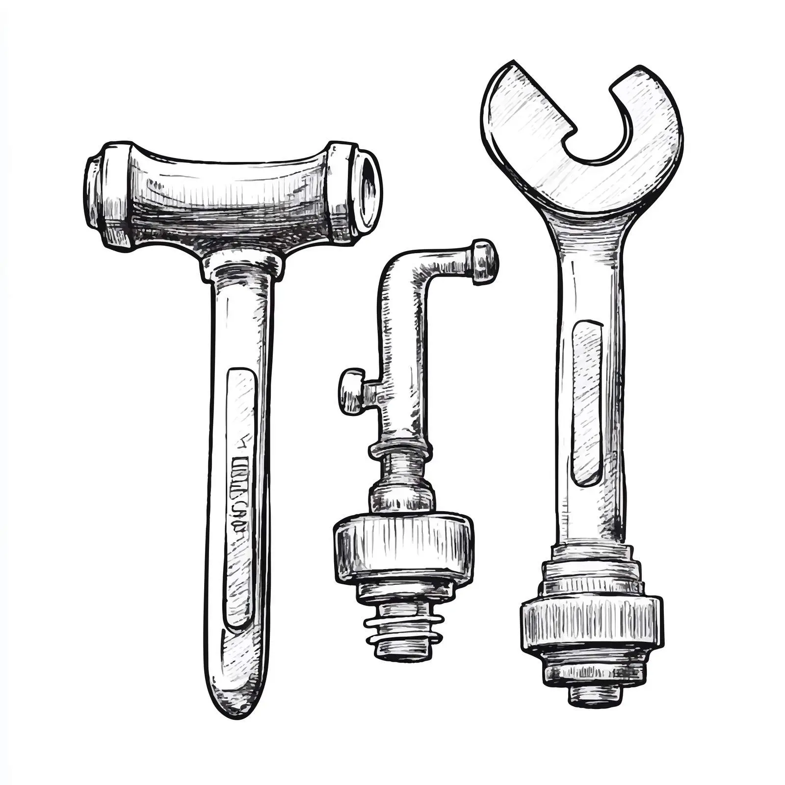 Black and White Plumbing Tools Vector Illustration — free download from Dotvec