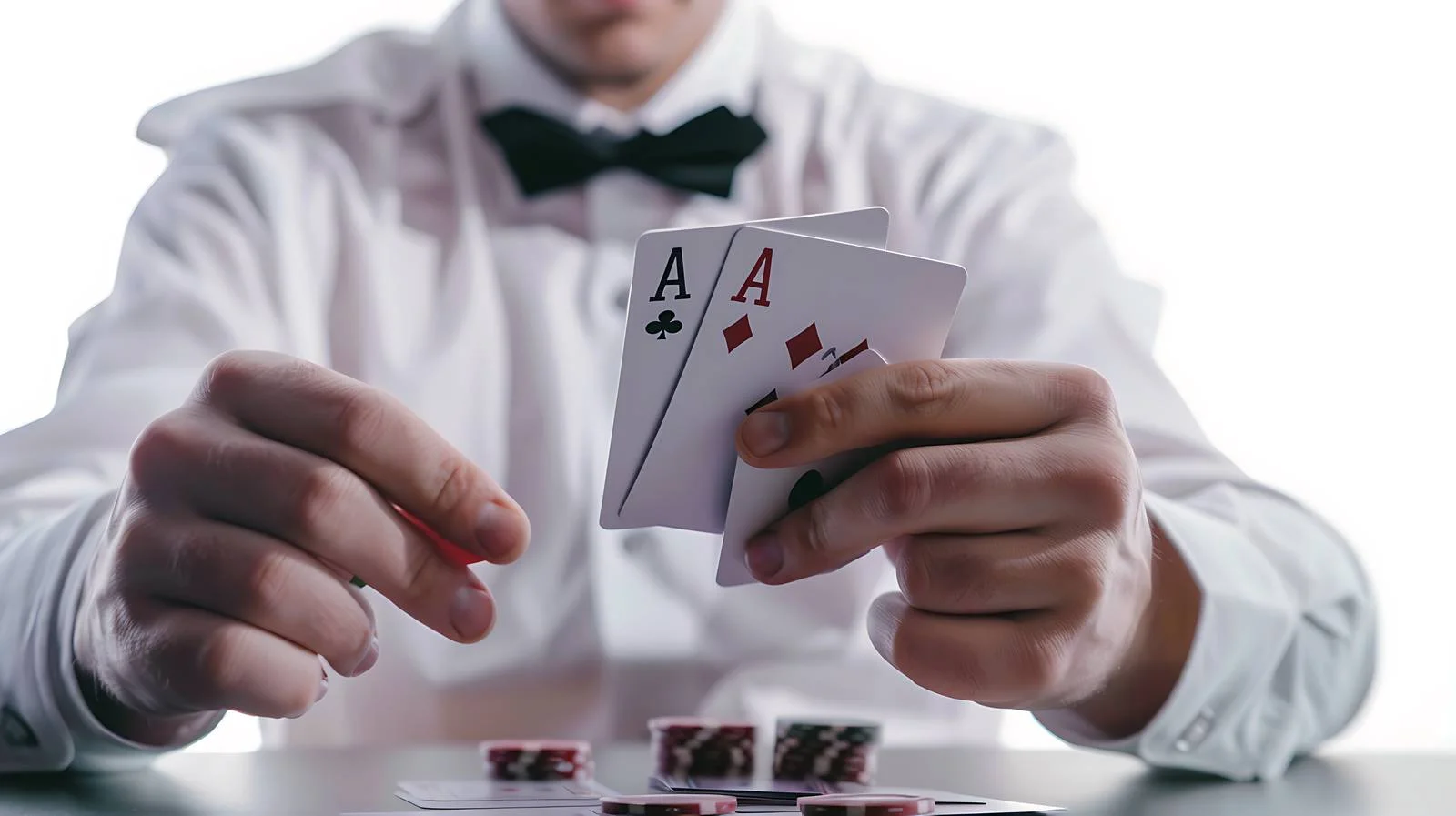 Professional Poker Player Shuffling Cards in Casino — free download from Dotvec