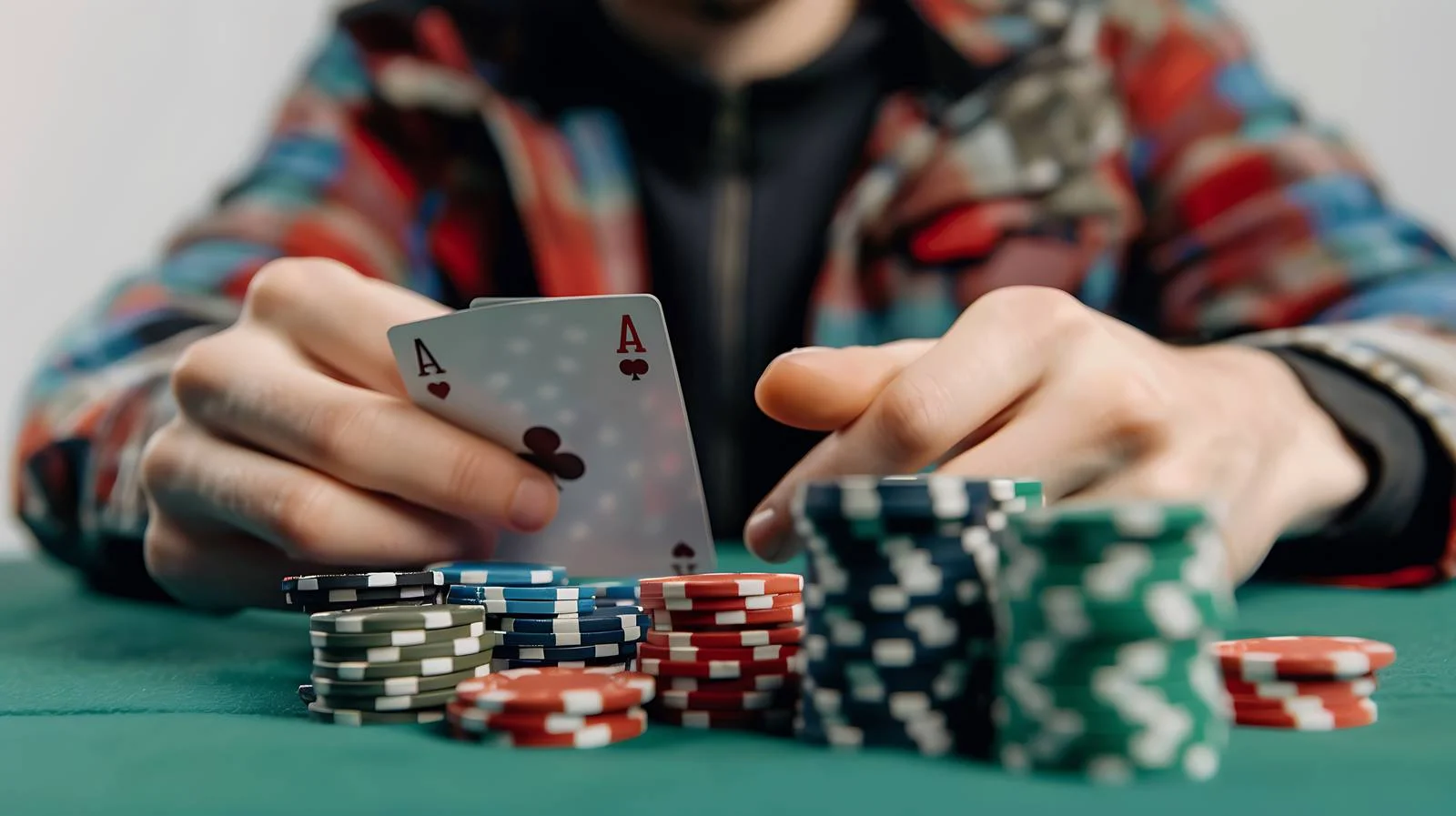 Professional Poker Player Setting Chips — free download from Dotvec