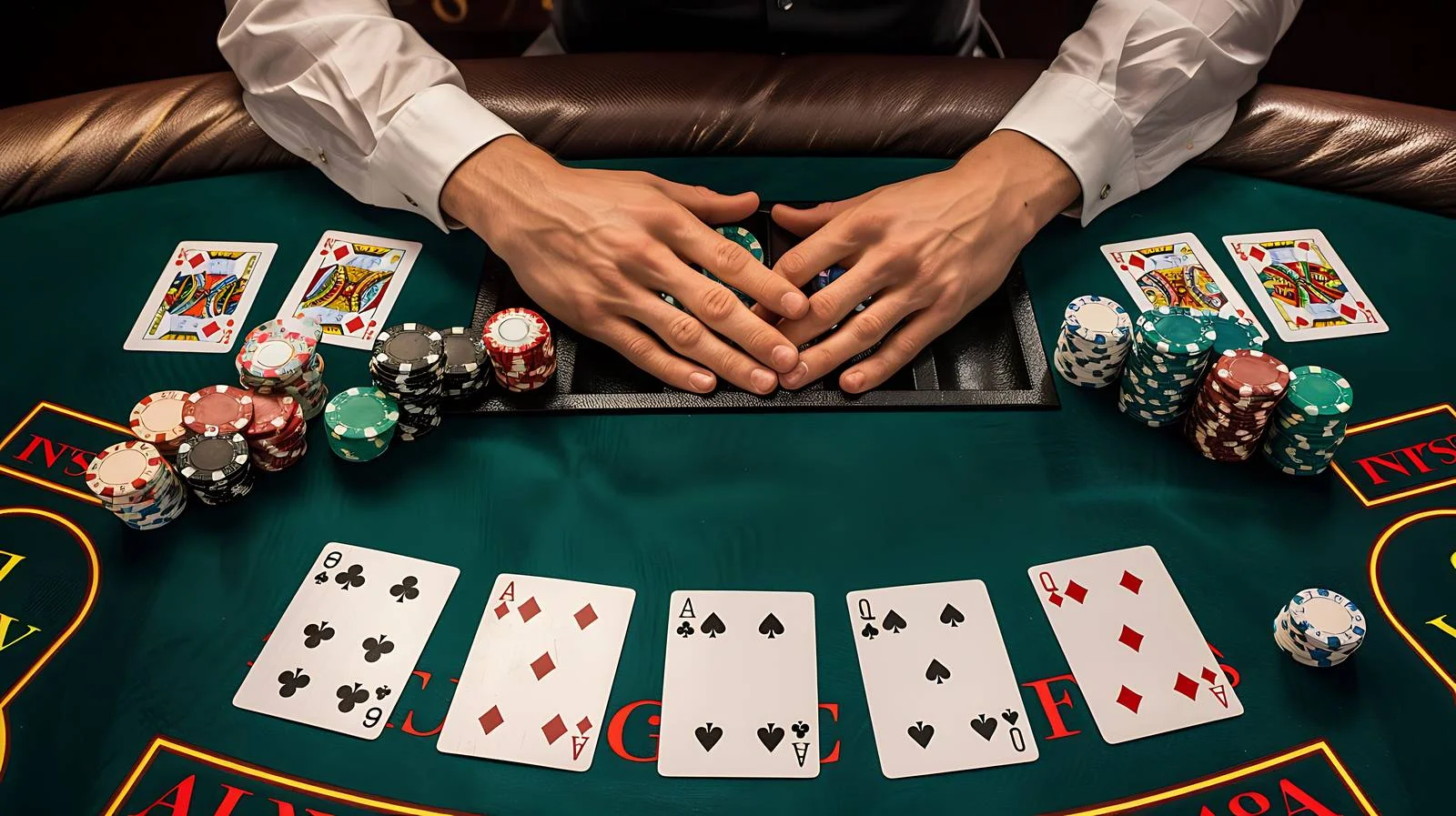 Professional Poker Player at Green Table — free download from Dotvec