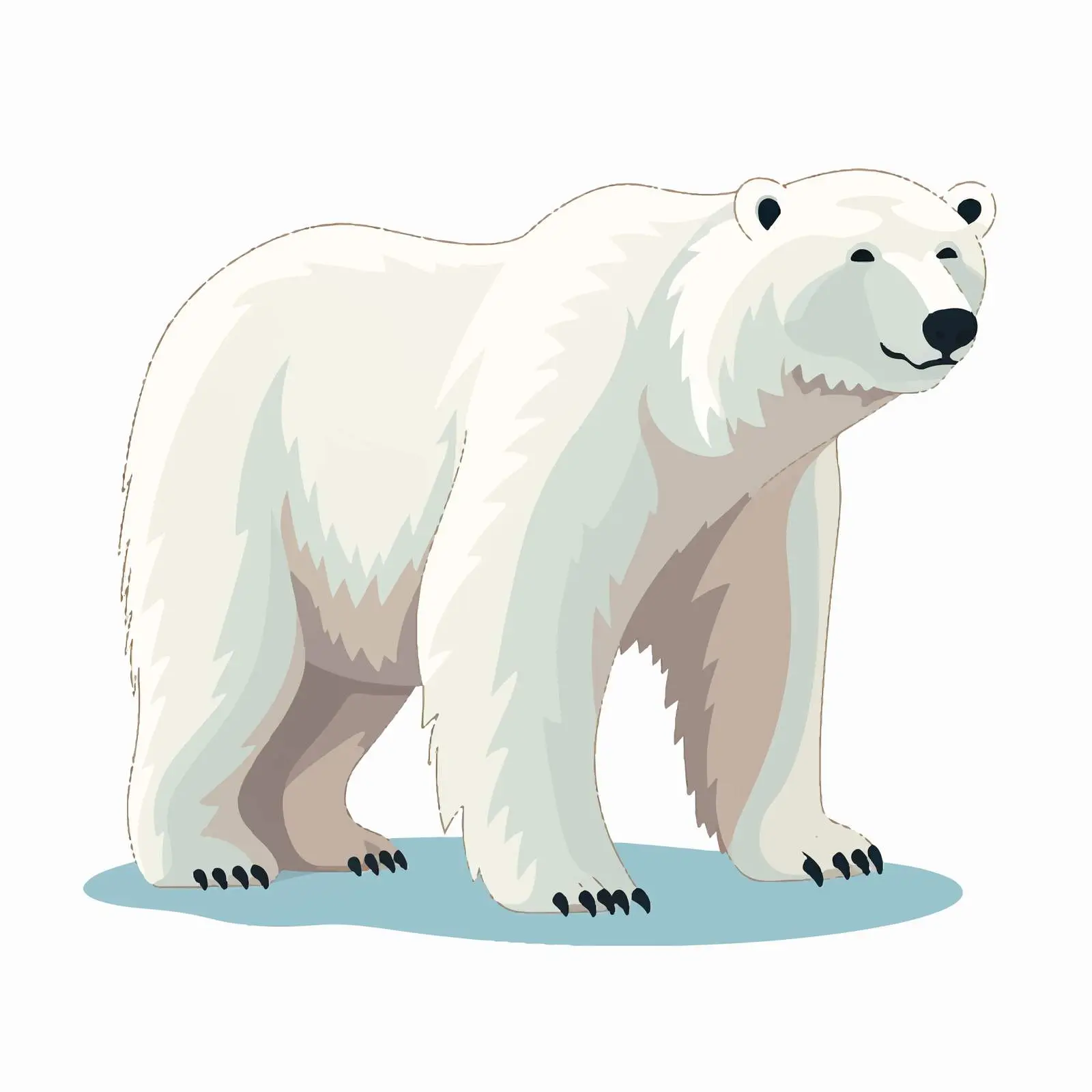 Minimalist Polar Bear Vector Illustration – free arctic animal image from Dotvec