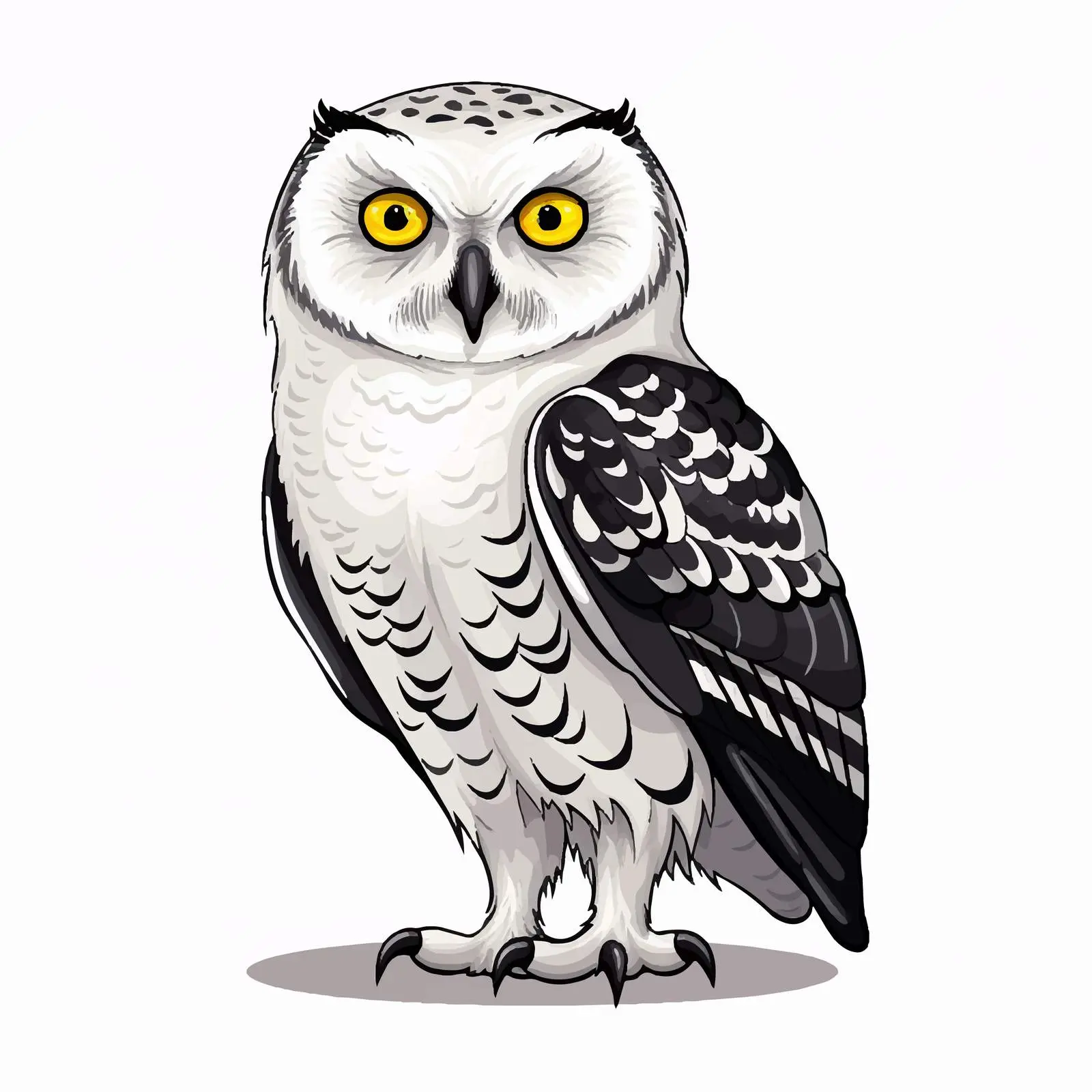 Isolated Snowy Owl Vector Art – free educational vector image from Dotvec