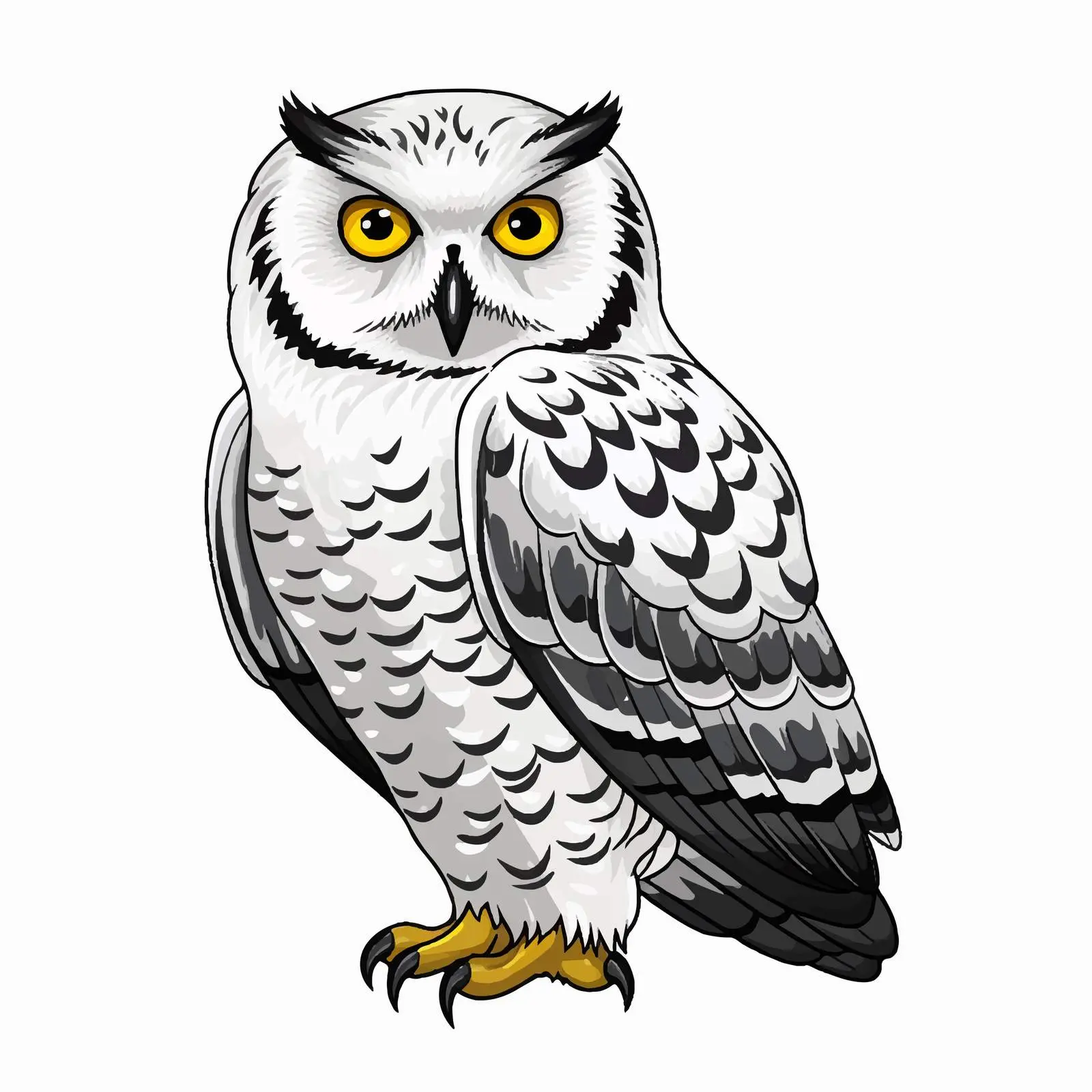 Polar Snowy Owl Vector Illustration – free forest life image from Dotvec