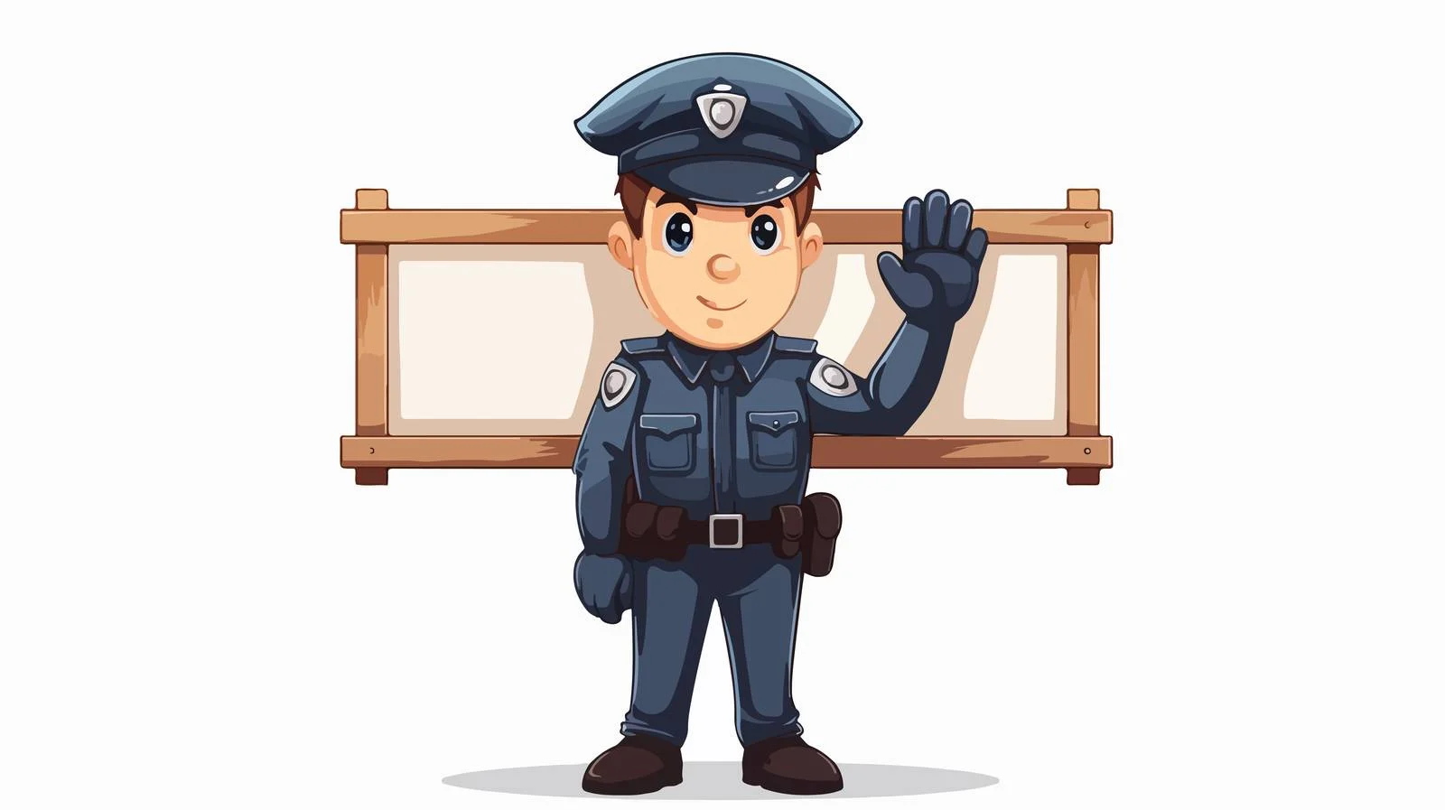 Police Sign Board Cartoon Vector Illustration — free download from Dotvec