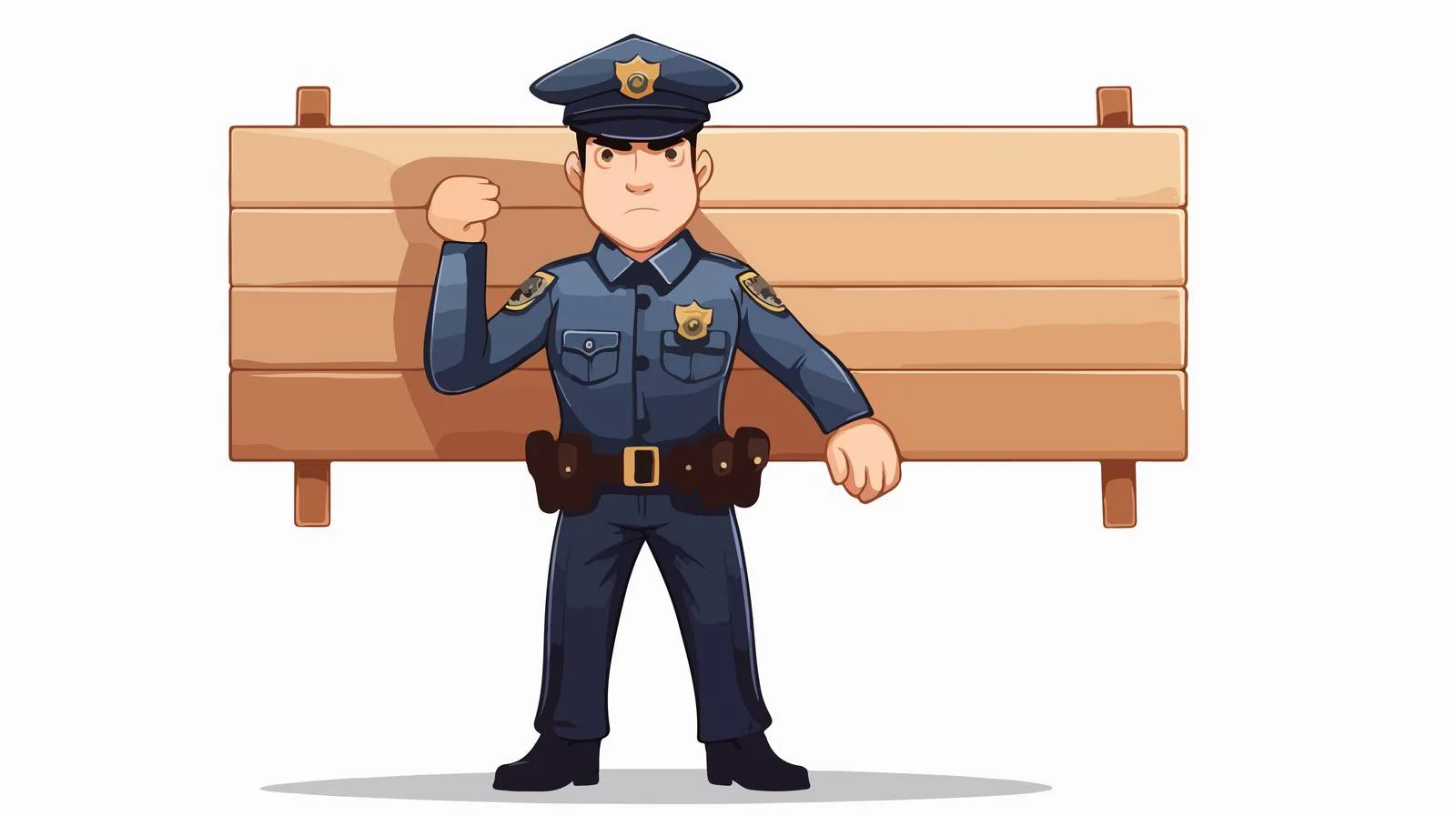 Police Officer Holding Stop Sign Cartoon — free download from Dotvec