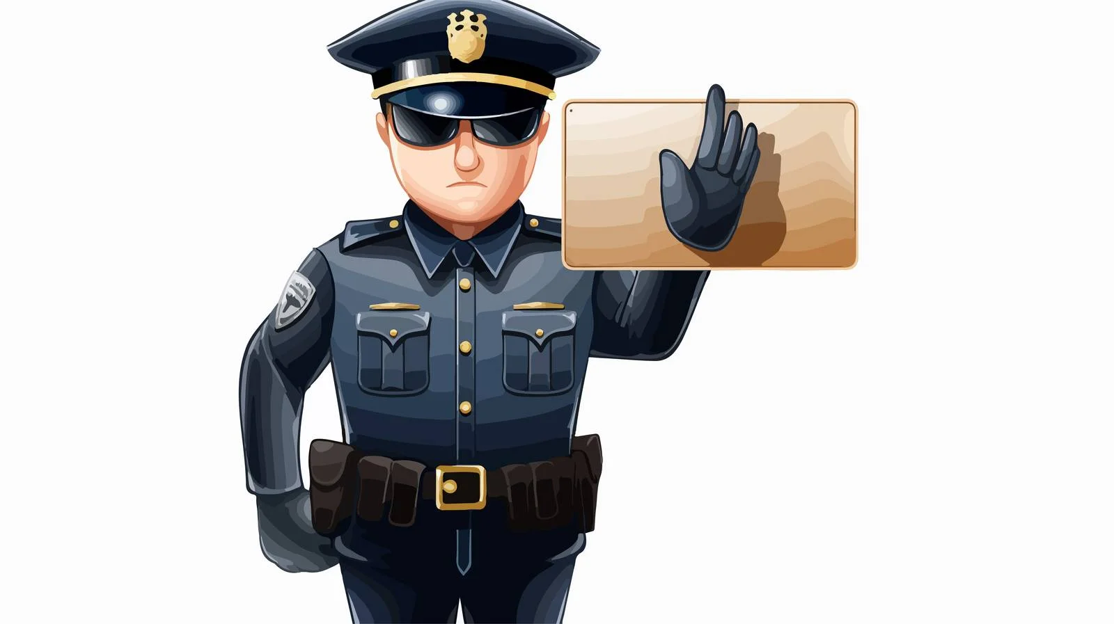 Police Officer with Cross Sign Cartoon — free download from Dotvec