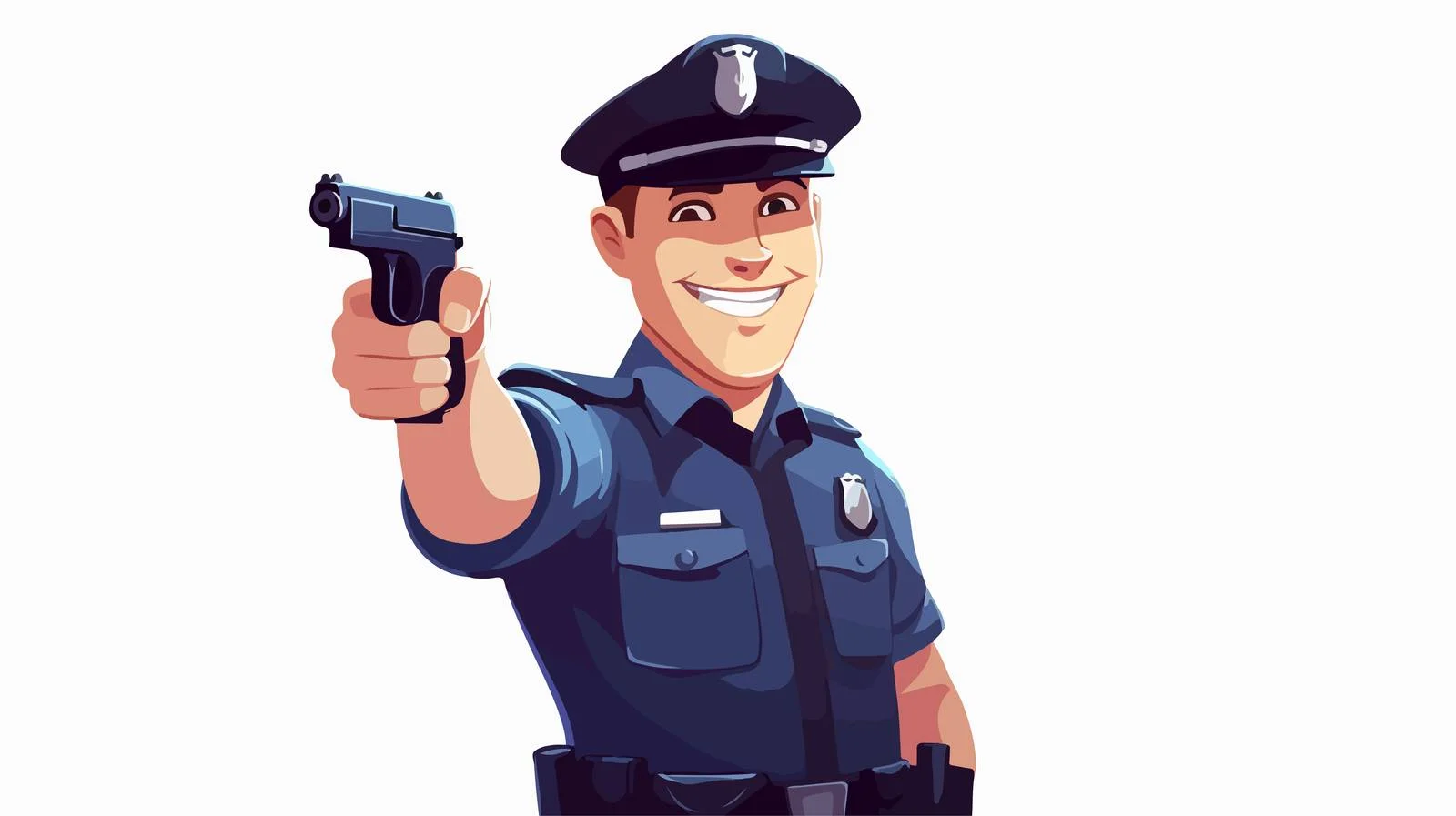 Cheerful Police Officer Cartoon Illustration — free download from Dotvec