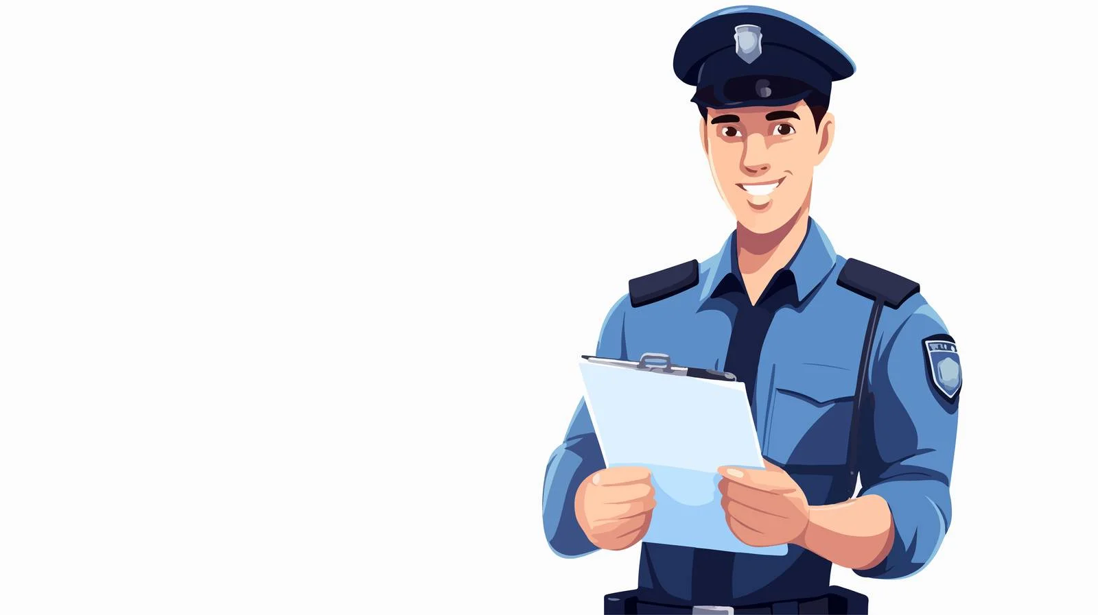 Police Officer Writing in Notebook Cartoon — free download from Dotvec