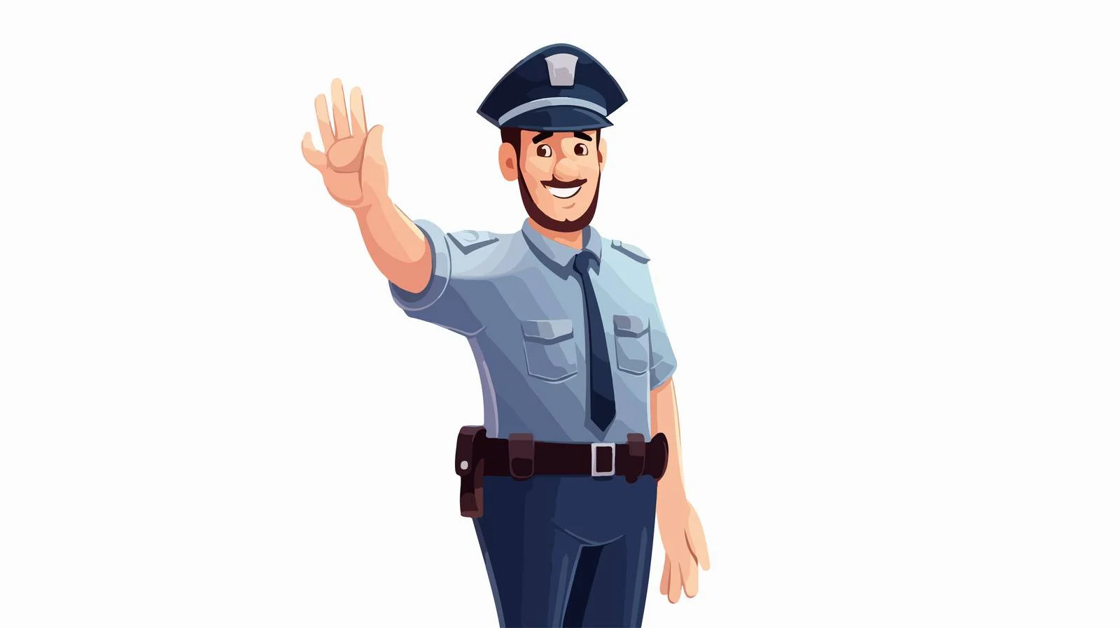 Police Officer Cartoon Waving Hand — free download from Dotvec