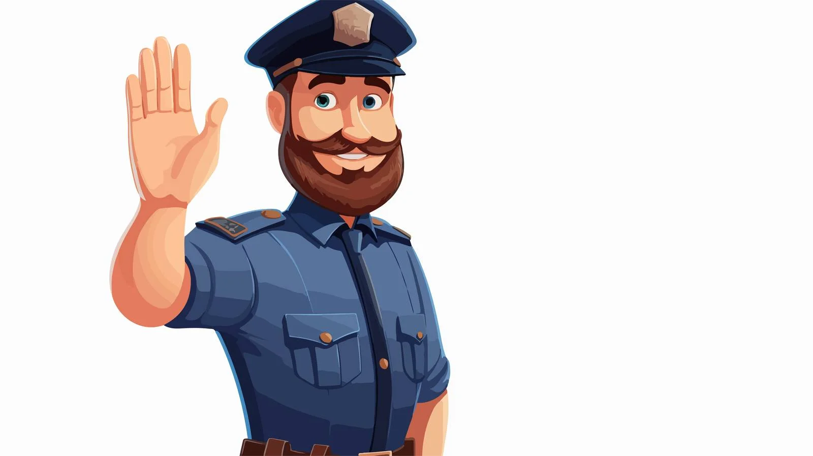 Police Officer Waving Cartoon Vector — free download from Dotvec