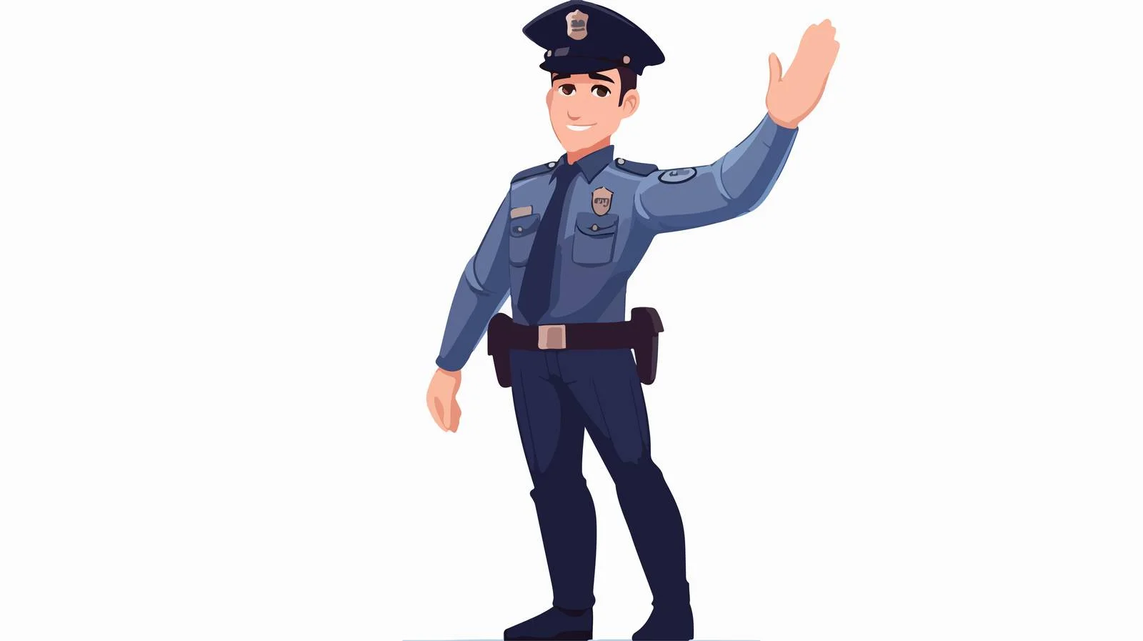 Police Officer Waving Cartoon Vector Illustration — free download from Dotvec