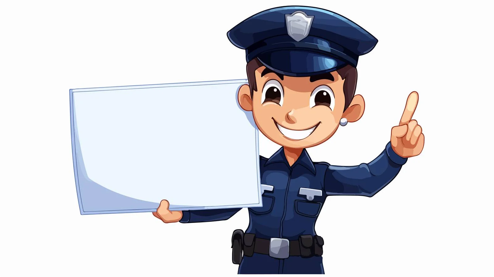 Police Woman with Check Mark Board — free download from Dotvec