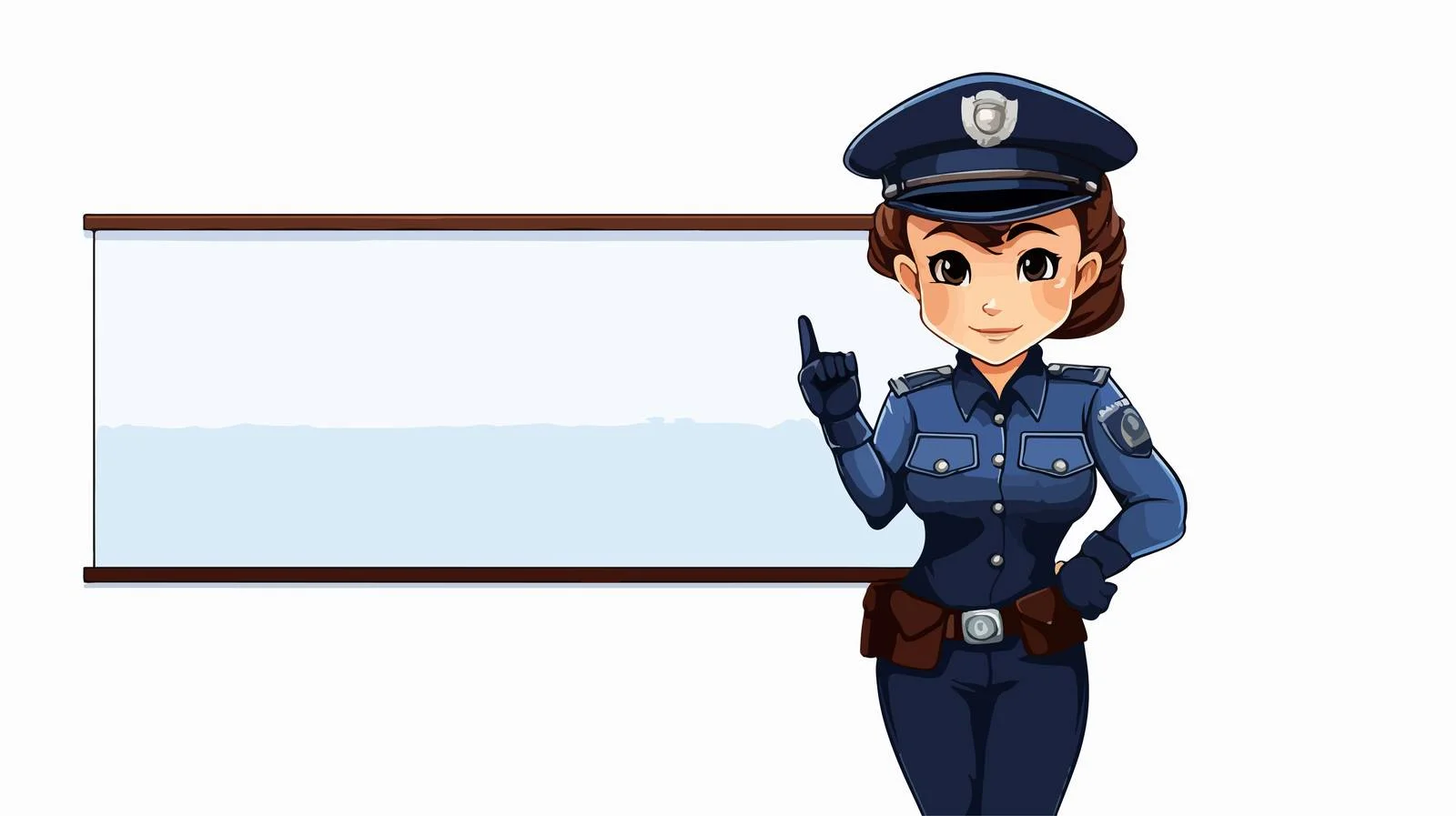Police Woman Holding Check Mark Board — free download from Dotvec
