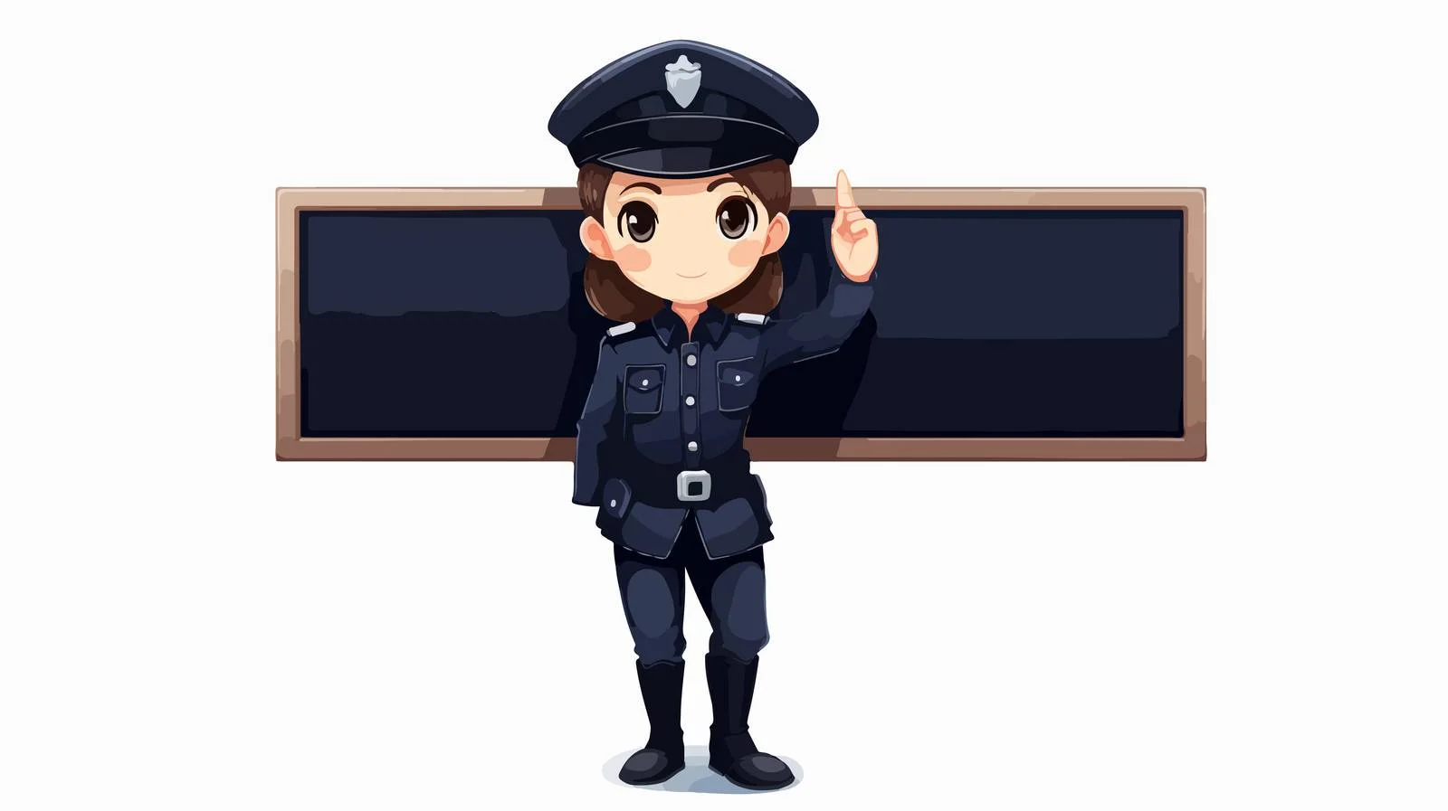 Police Woman Cross Sign Cartoon Vector — free download from Dotvec