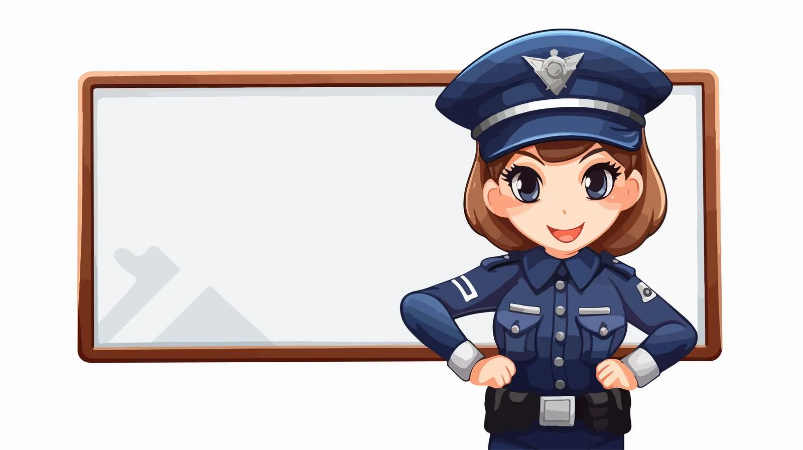 Police Woman Holding Cross Sign Board — free download from Dotvec