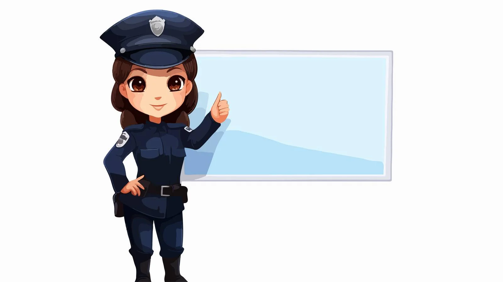Police Woman Cross Sign Cartoon Vector — free download from Dotvec