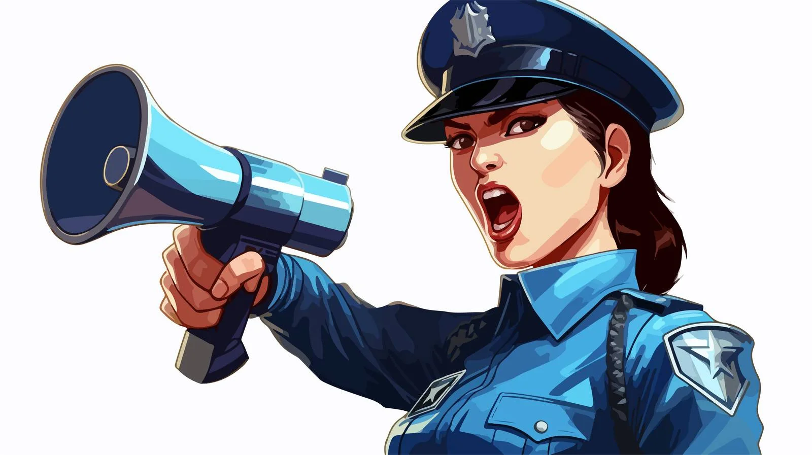 Public Safety Announcement with Police Woman — free download from Dotvec