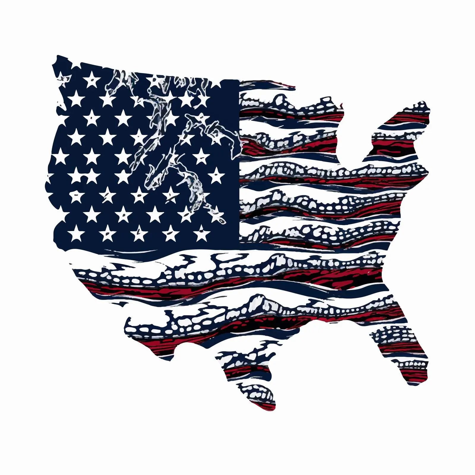 Patriotic Political Divisions of the USA Vector Art — free download from Dotvec