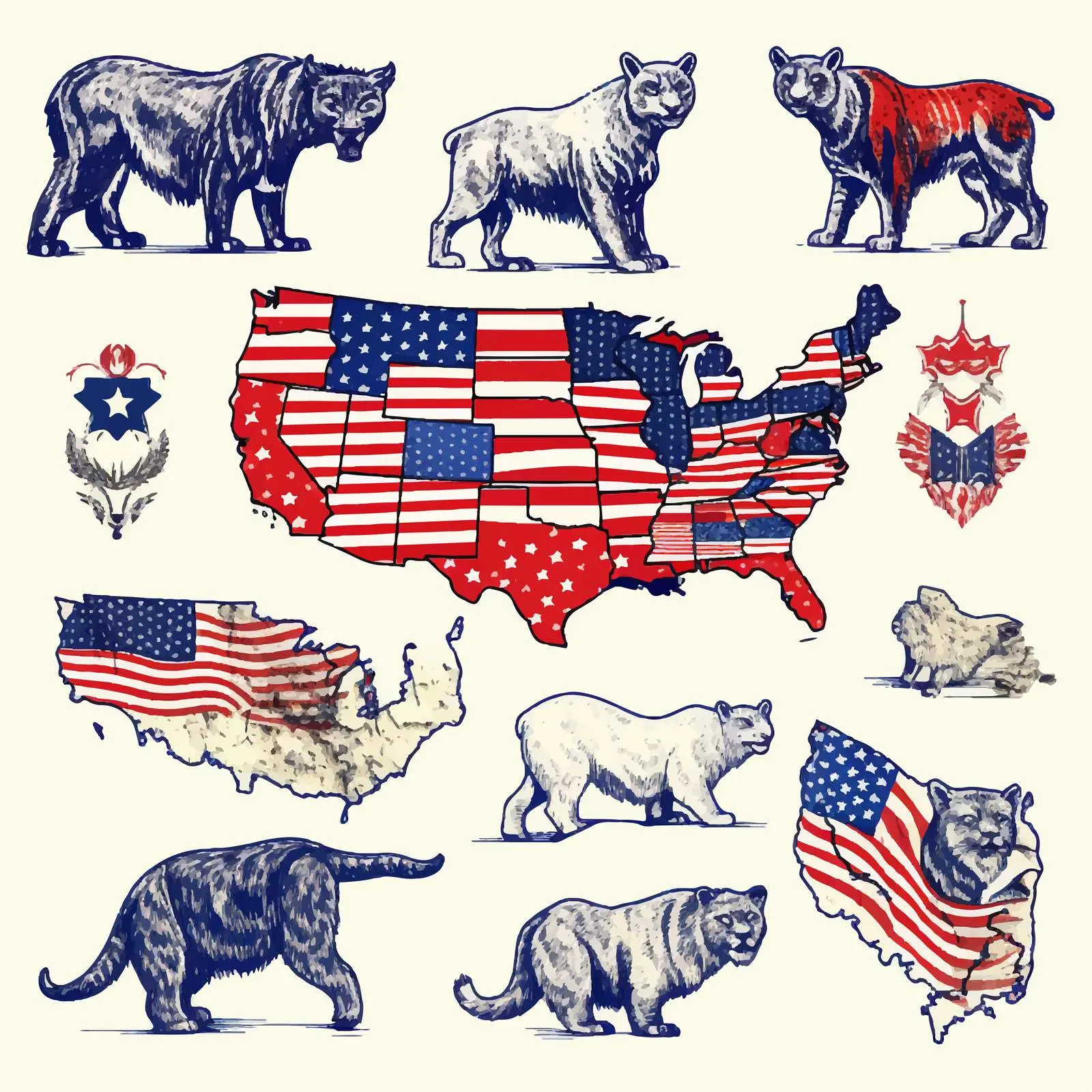 Political Divisions of the USA Clip Art — free download from Dotvec