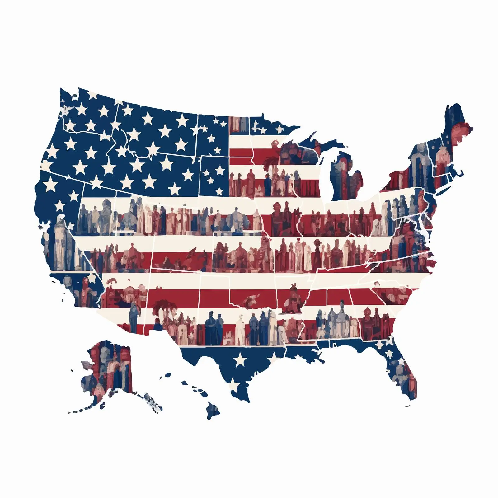 Political Divisions of the United States Vector Art – free state borders image from Dotvec