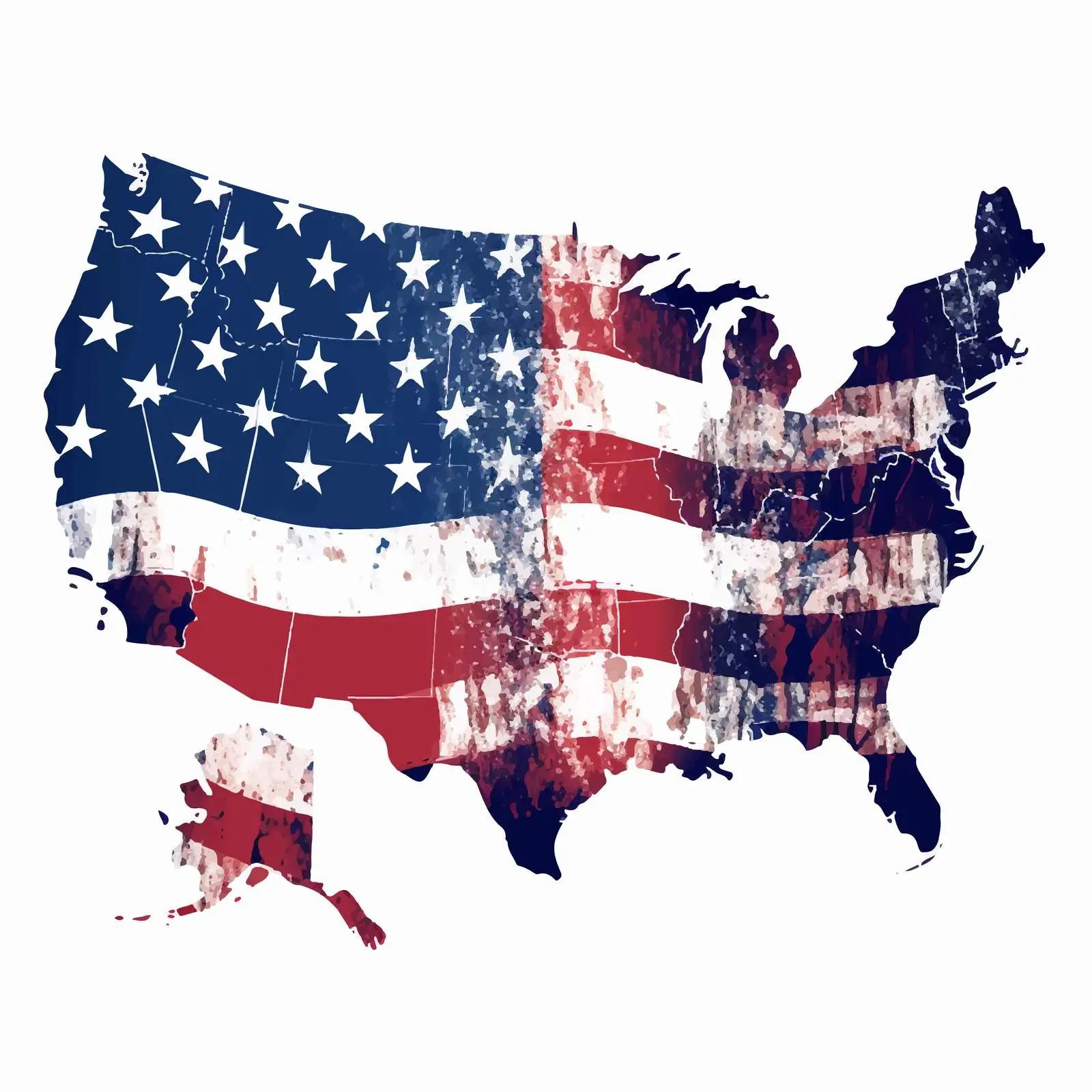 Political Divisions of the USA Clip Art – free state flags image from Dotvec