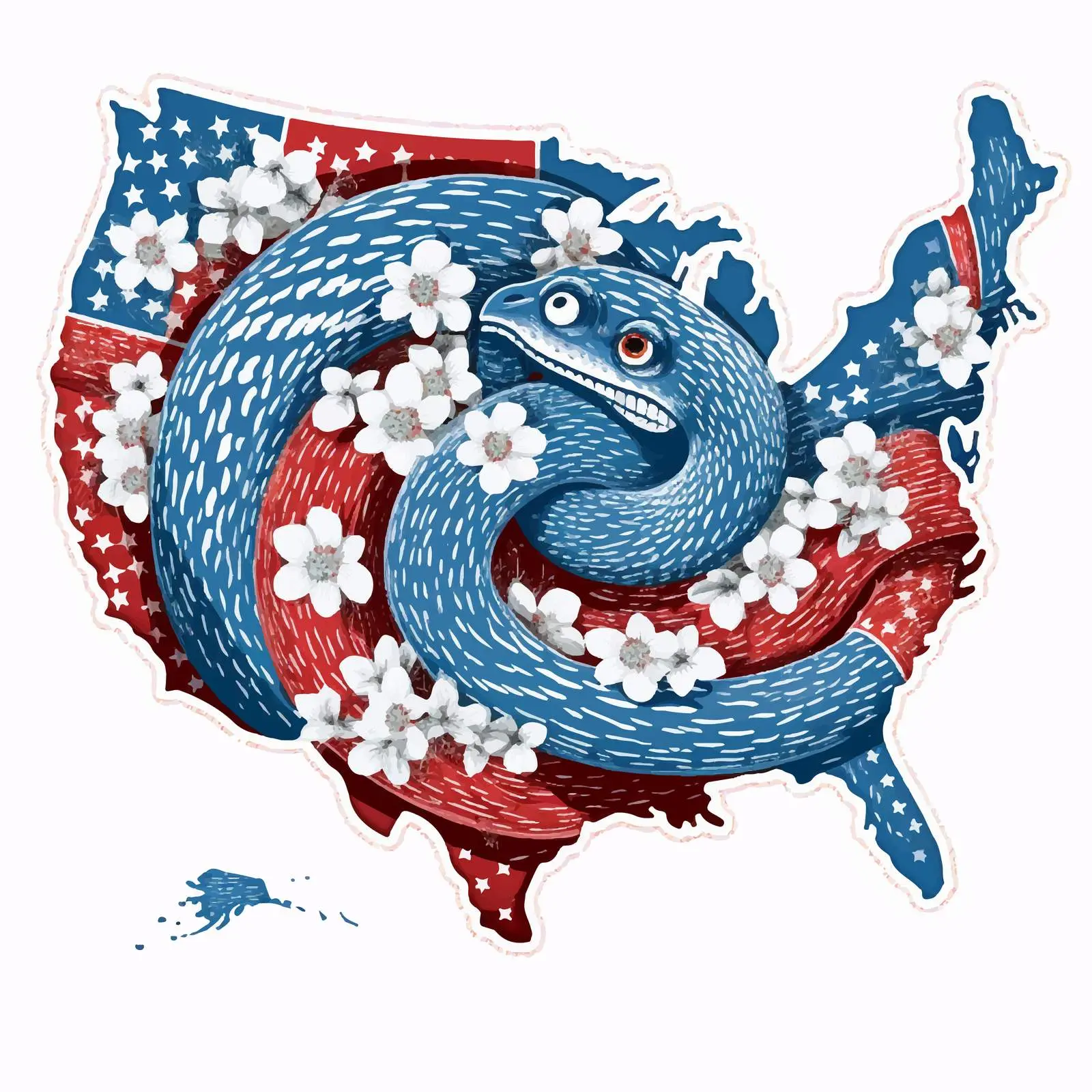 Patriotic Denim Clip Art of US Political Divisions — free download from Dotvec