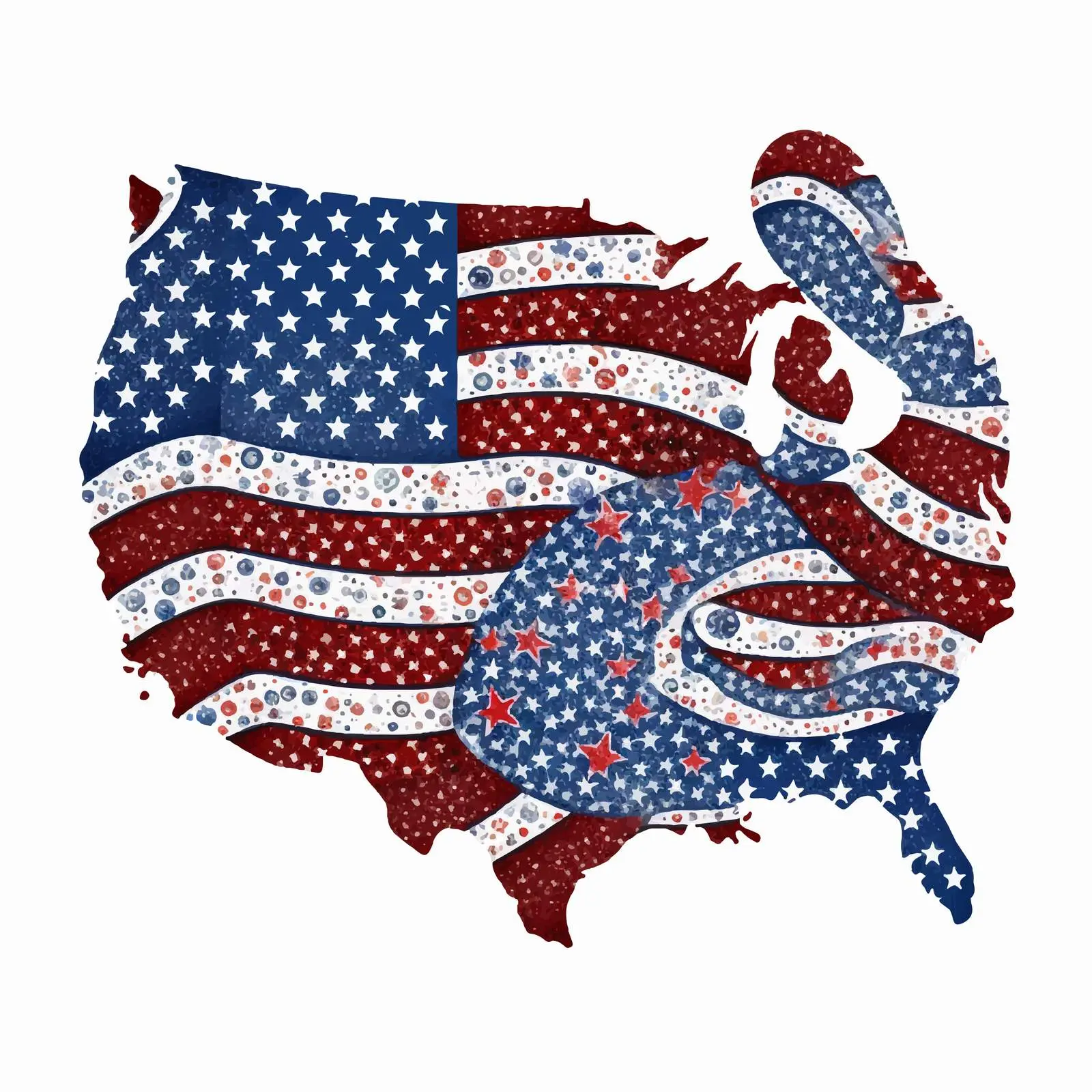 Patriotic Denim Clip Art of US Political Divisions – free regions image from Dotvec