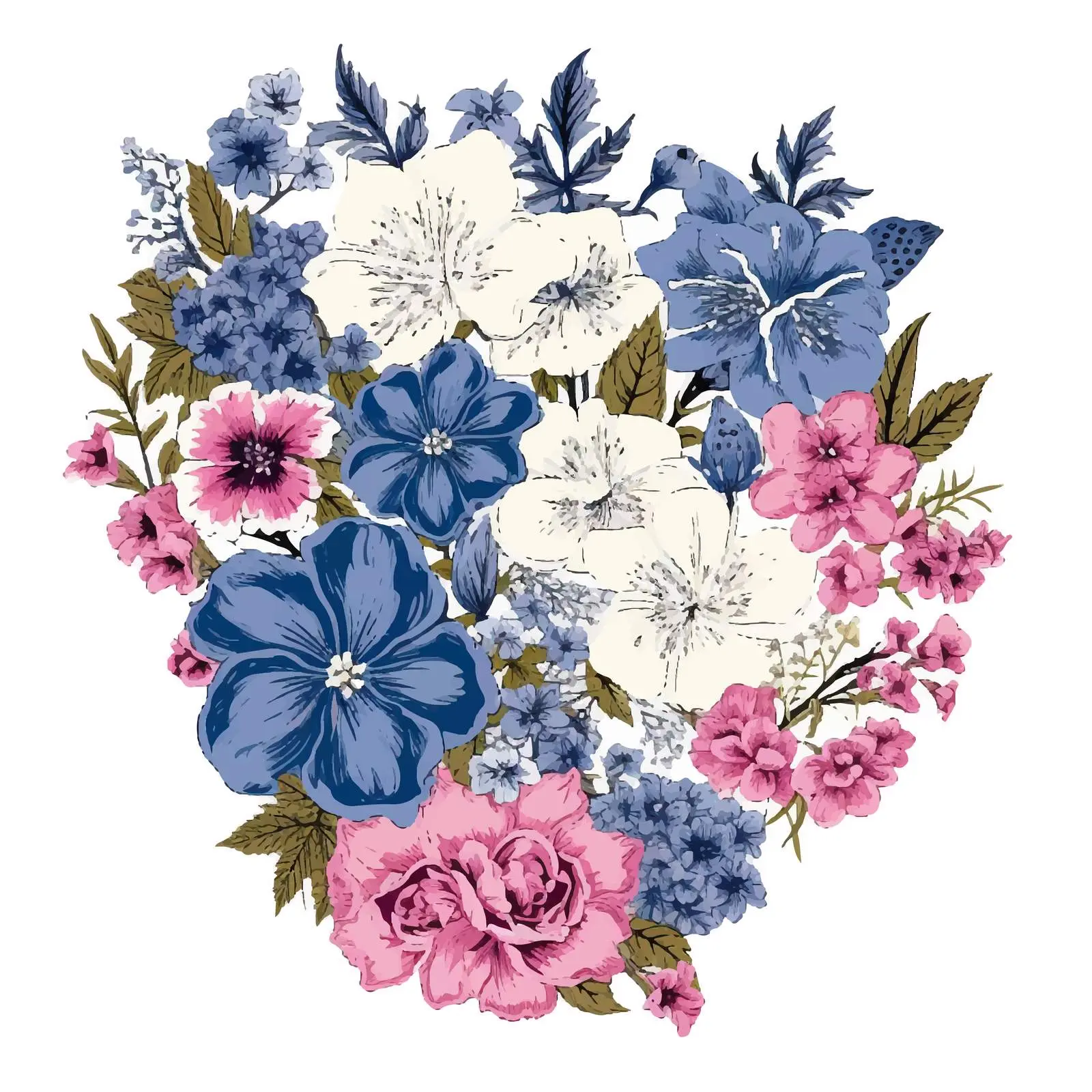 Floral Map of Virginia Political Divisions — free download from Dotvec