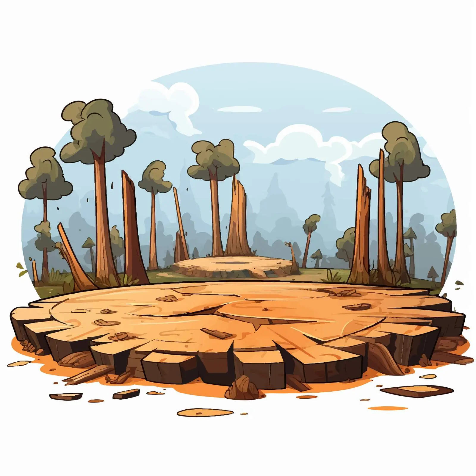 Pollution and Deforestation Vector Illustration — free download from Dotvec