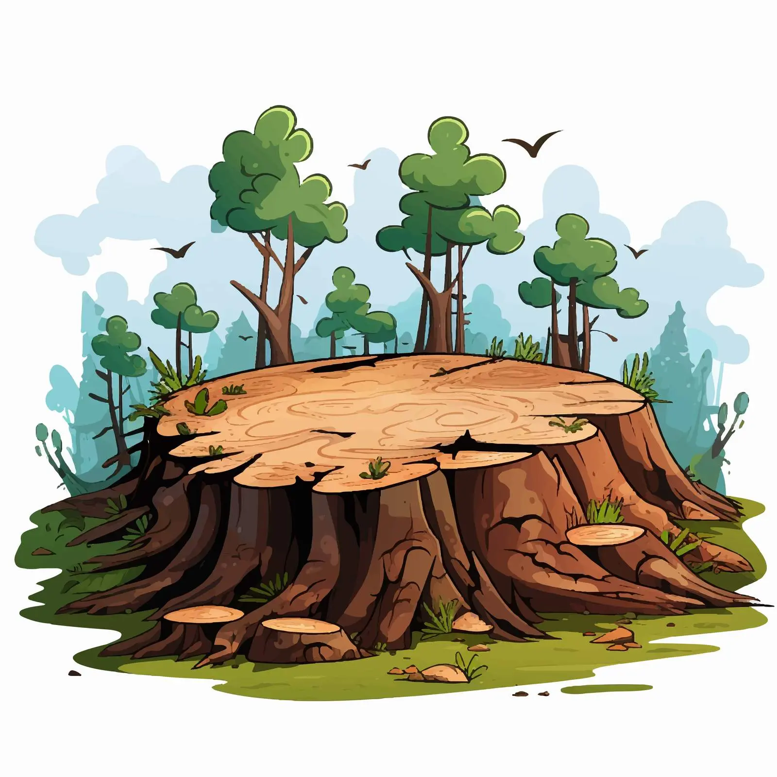 Pollution and Deforestation Vector Illustration – free greenhouse gases image from Dotvec