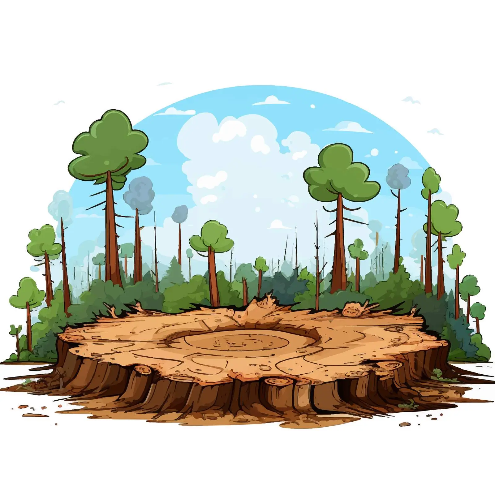 Pollution and Deforestation Illustration Vector Art – free greenhouse gases image from Dotvec