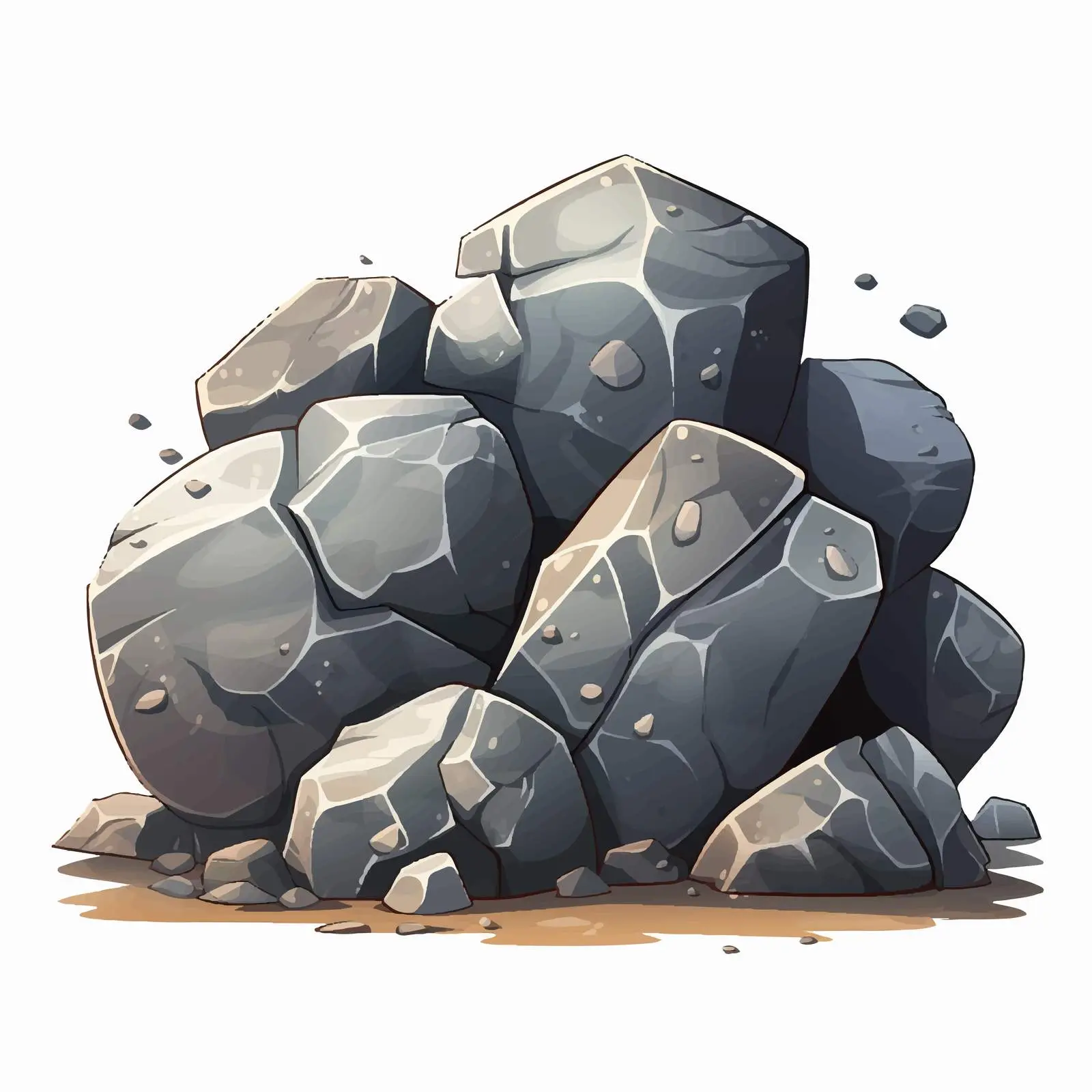 Polygonal Boulder and Cracked Rock Vector Design — free download from Dotvec
