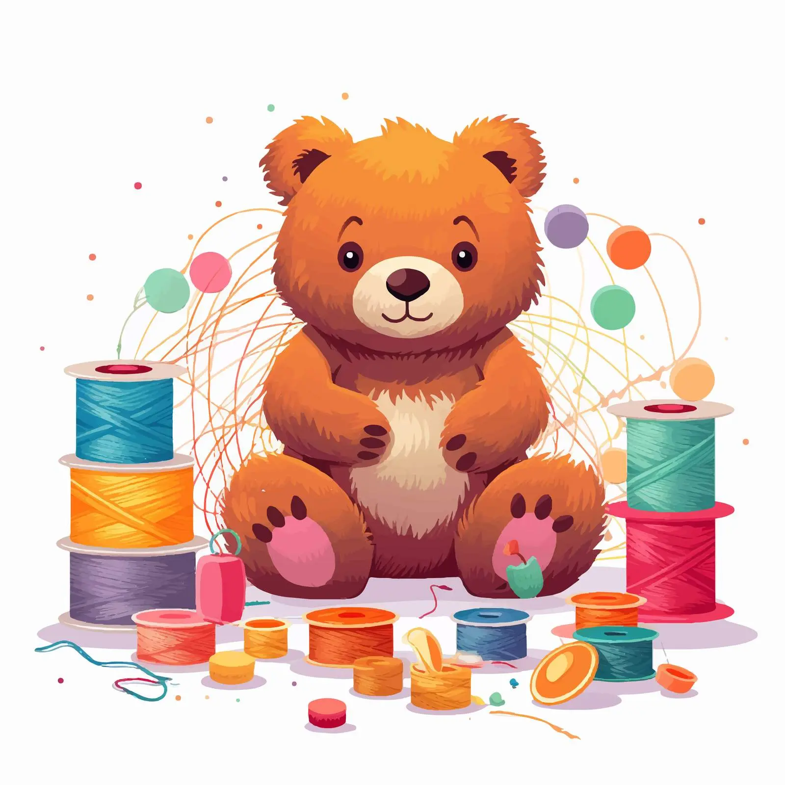 Pom-Pom Animal Toy Crafting Supplies — free download from Dotvec