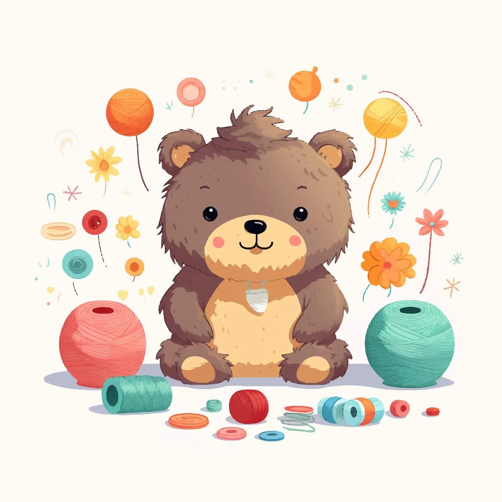 Colorful Pom Pom Animal Toy Crafting Ideas — free download from Dotvec