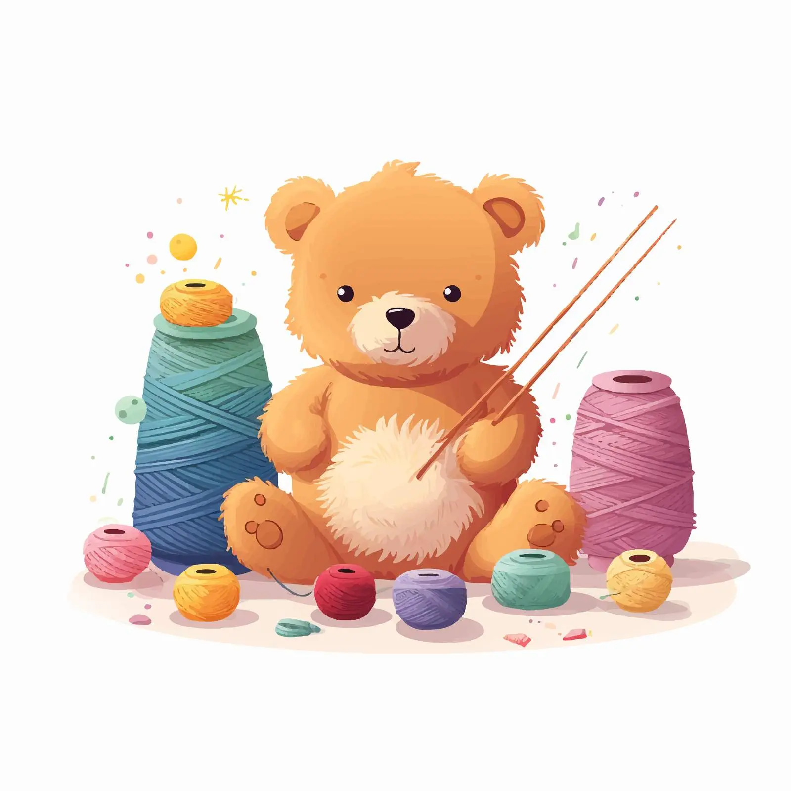 Pompom Animal Toy Yarn Craft — free download from Dotvec
