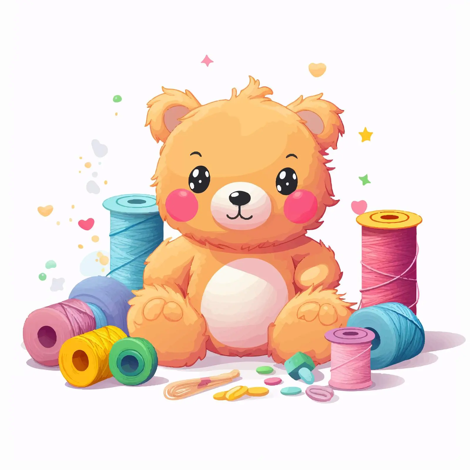 Colorful Pom Pom Animal Toy Craft Supplies — free download from Dotvec